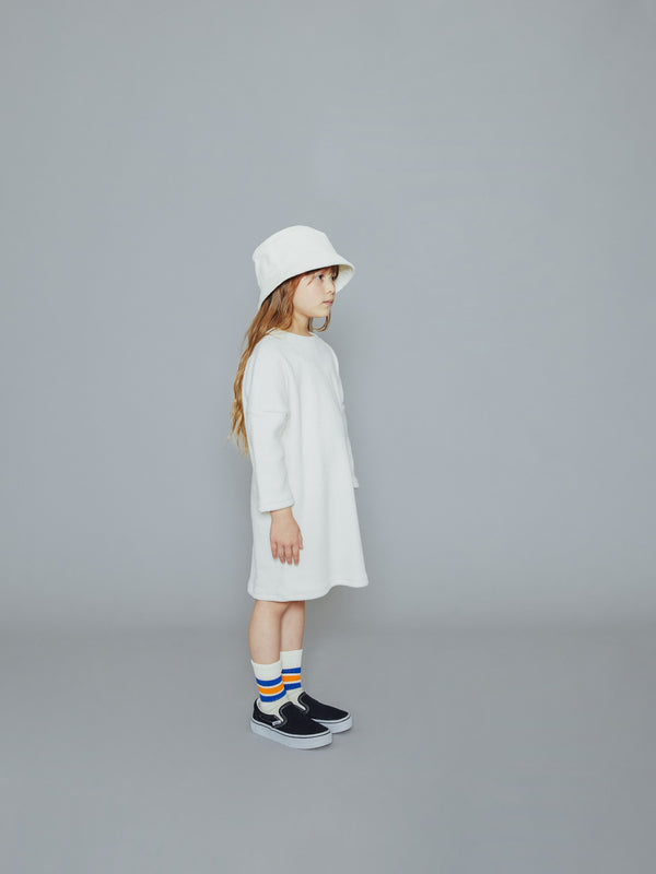Girls White Corduroy Bucket Hat