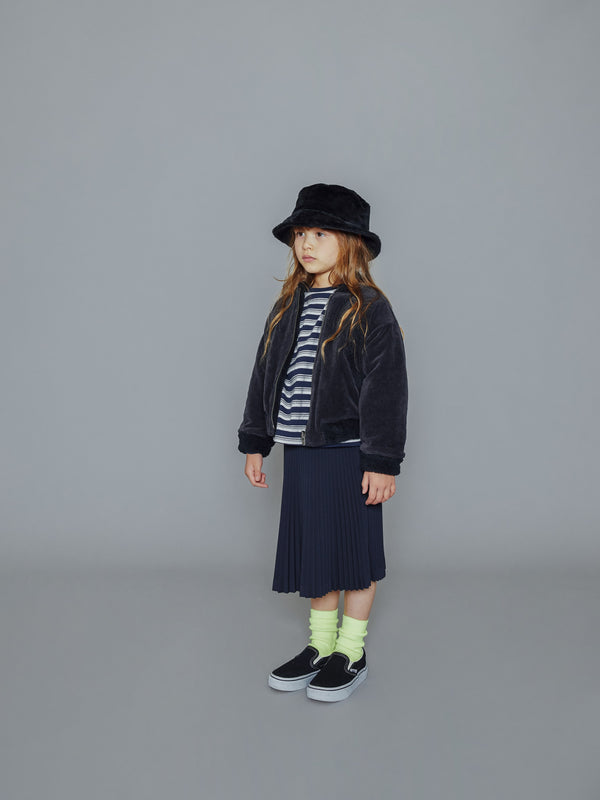 Girls Black Corduroy Bucket Hat