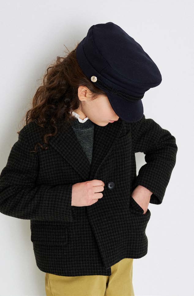 Girls Navy Wool Hat