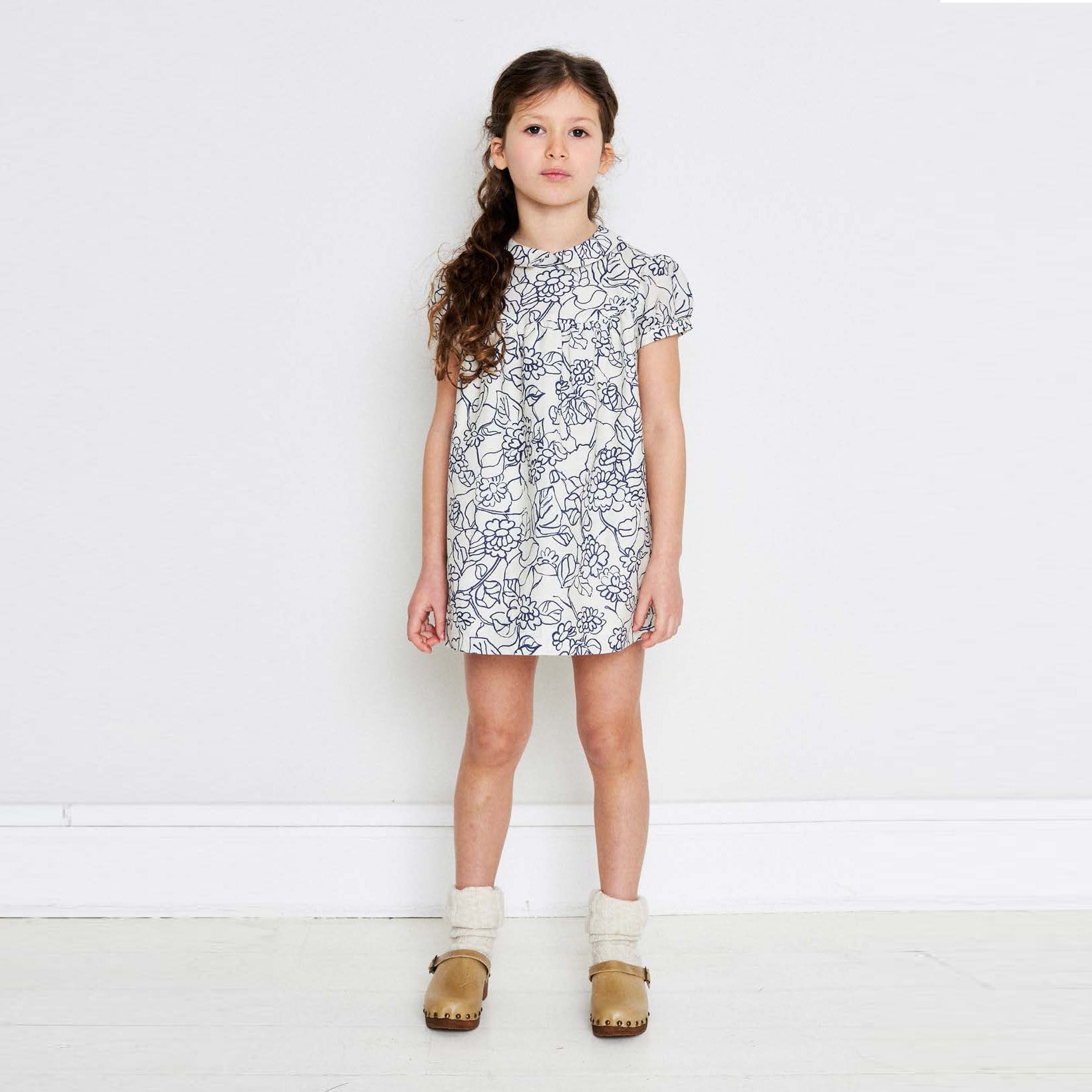 Girls Blue Printed Dress