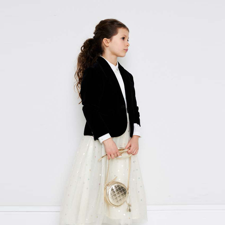 Girls White Dots Skirt