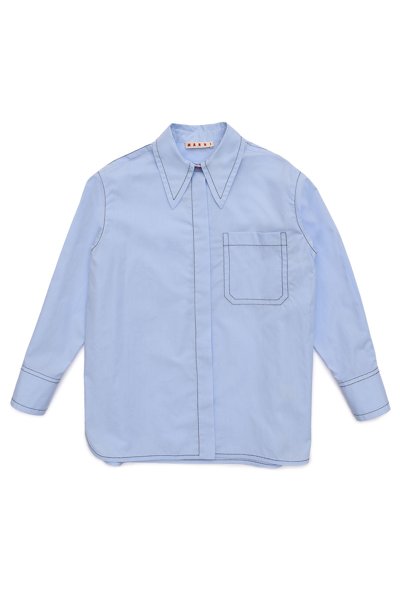 Girls Light Blue Cotton Shirt