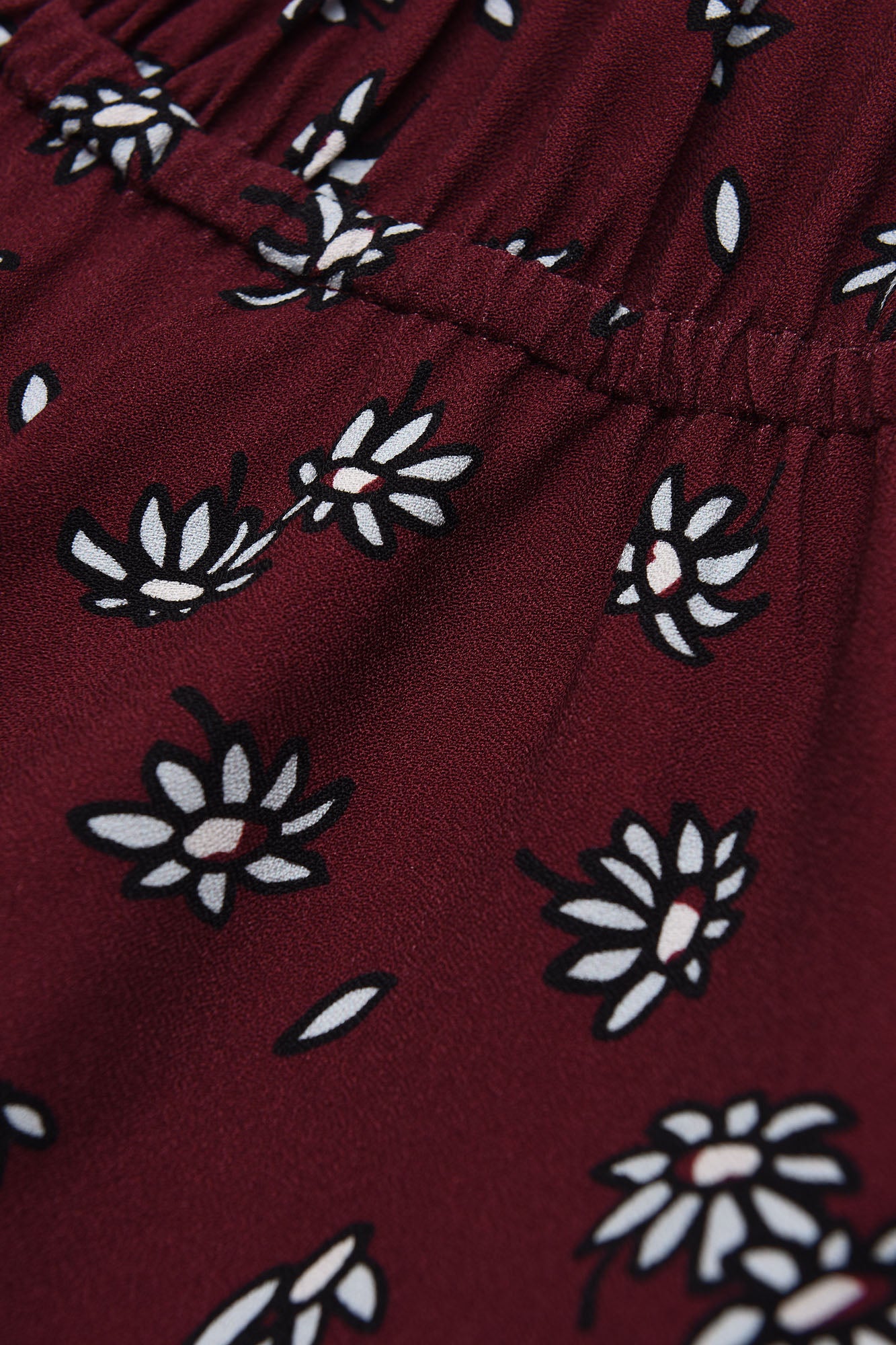 Girls Wine Red Floral Skirt