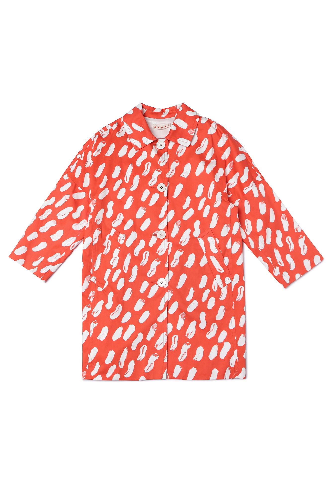 Girls Orange Red Cotton Coat