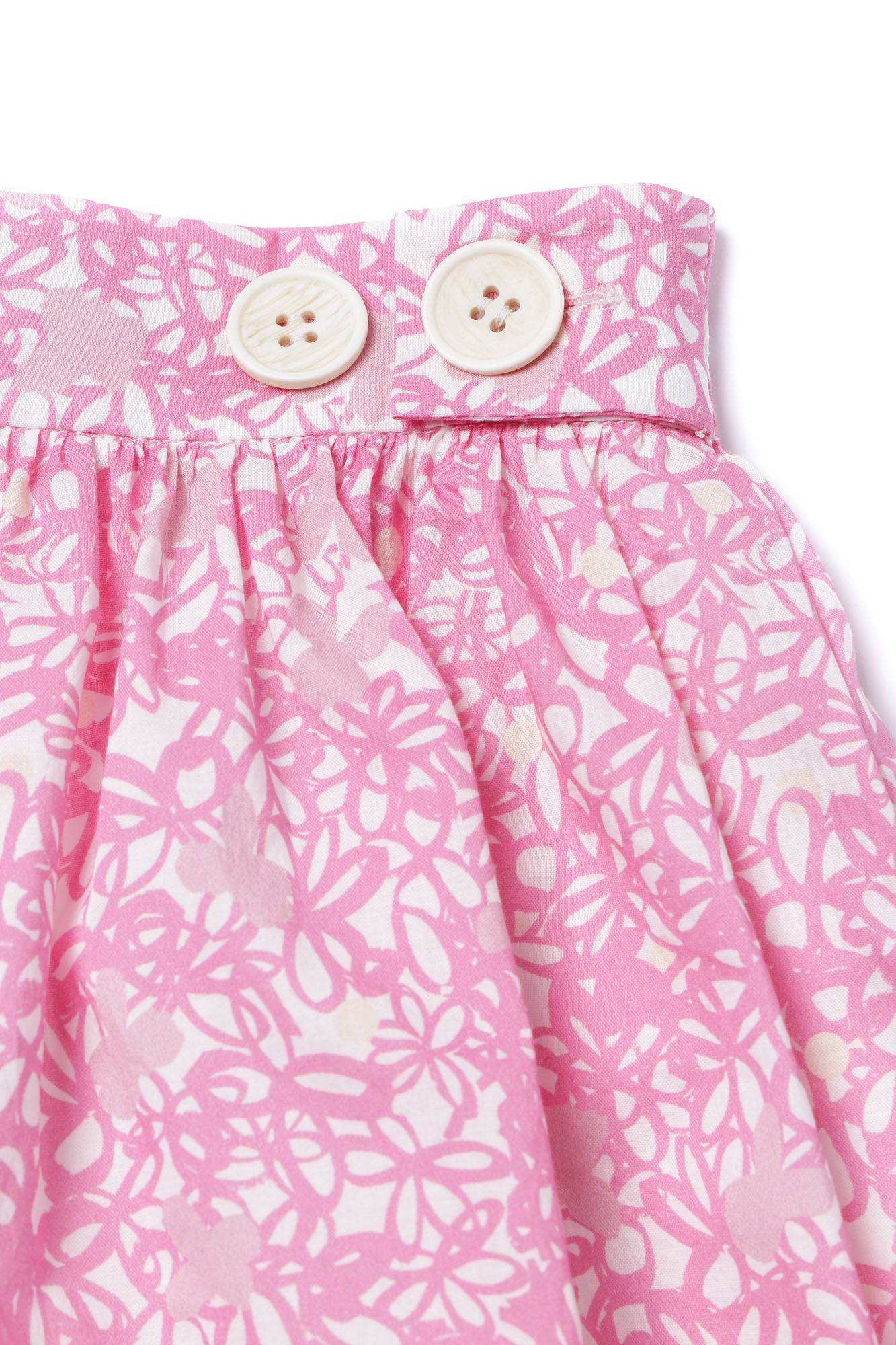 Girls Pink Cotton Skirt