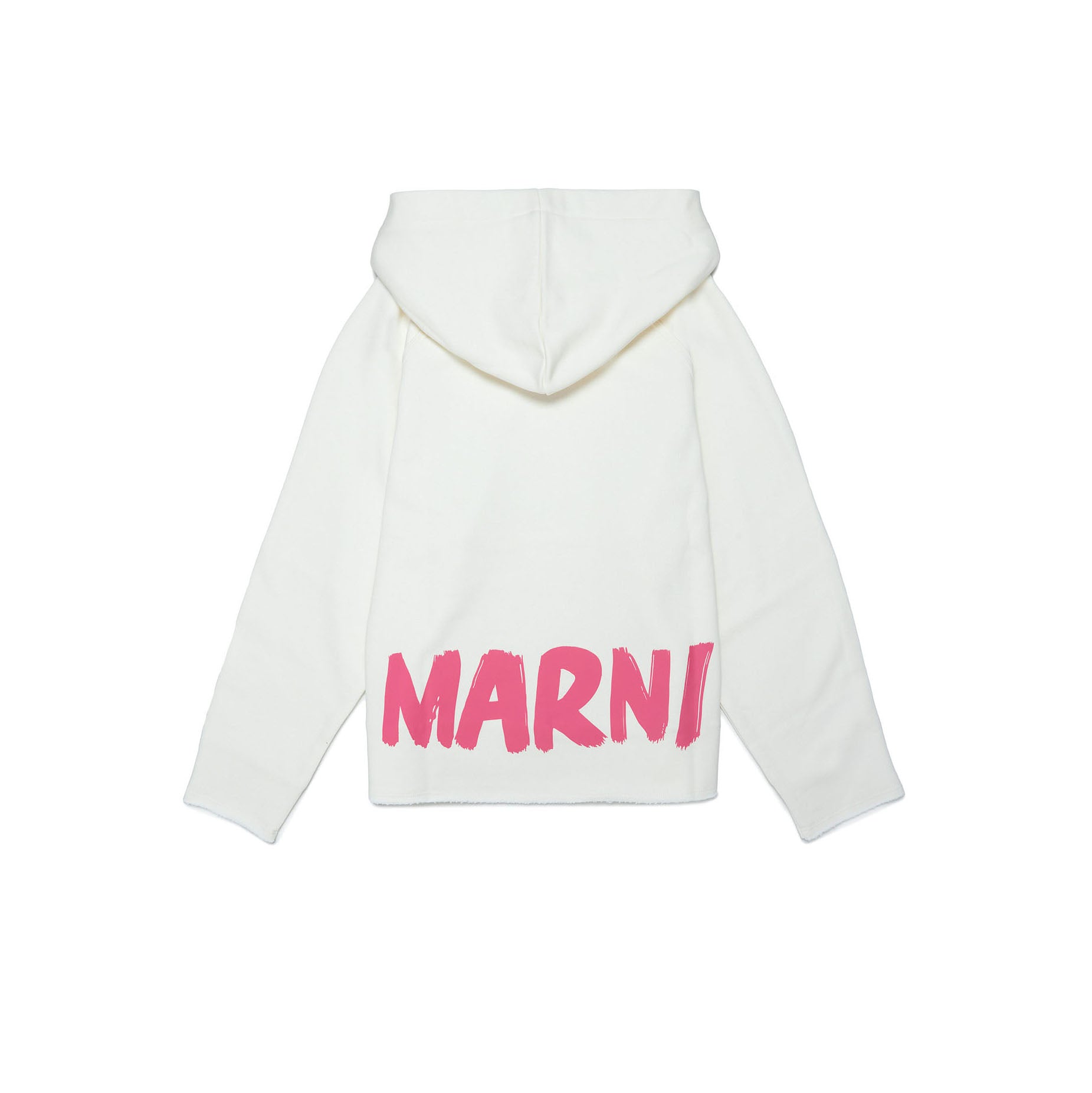 Boys & Girls White Hooded Cotton Sweatshirt