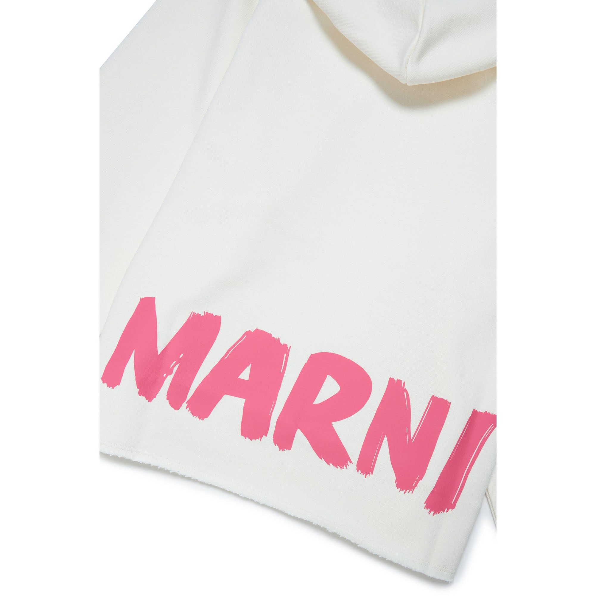 Boys & Girls White Hooded Cotton Sweatshirt