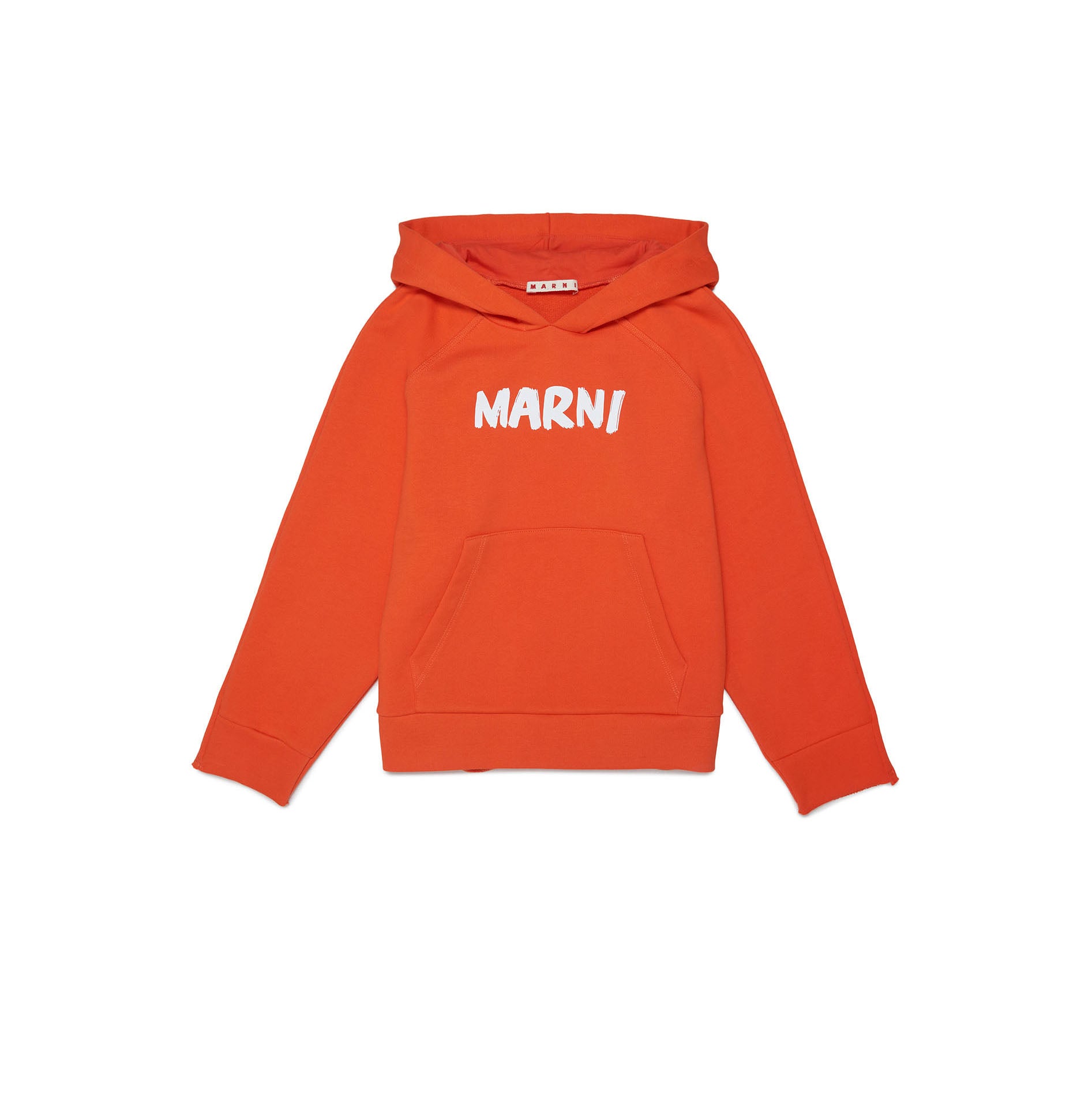 Boys & Girls Orange Hooded Cotton Sweatshirt