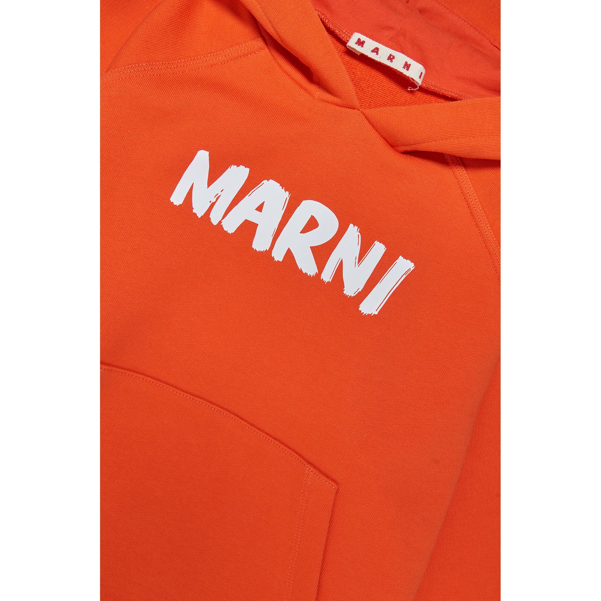 Boys & Girls Orange Hooded Cotton Sweatshirt