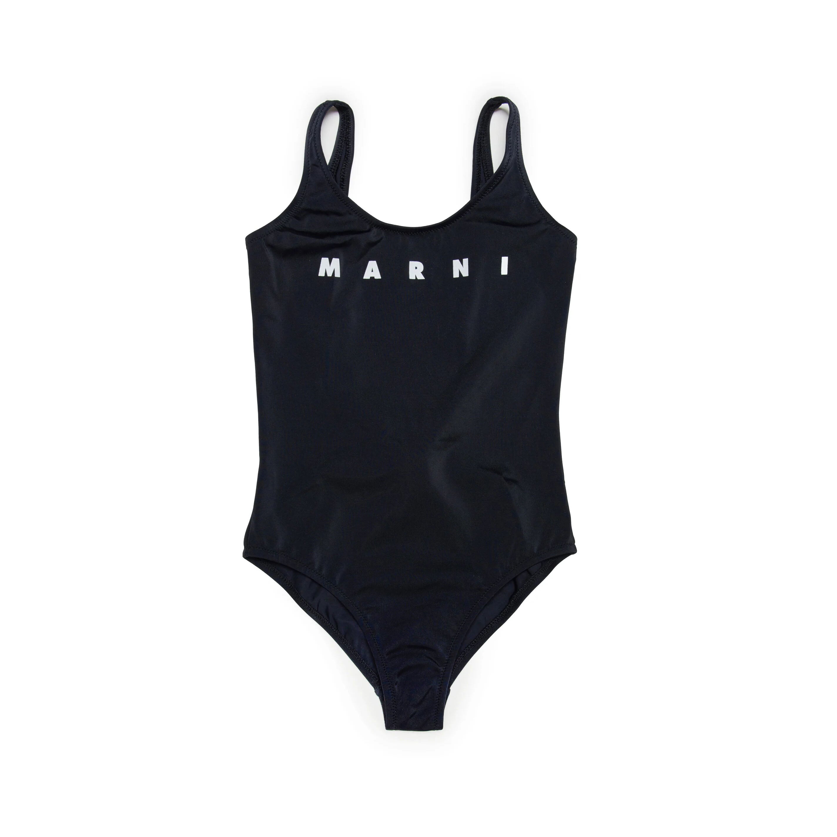 Girls Black Logo Swimsuit