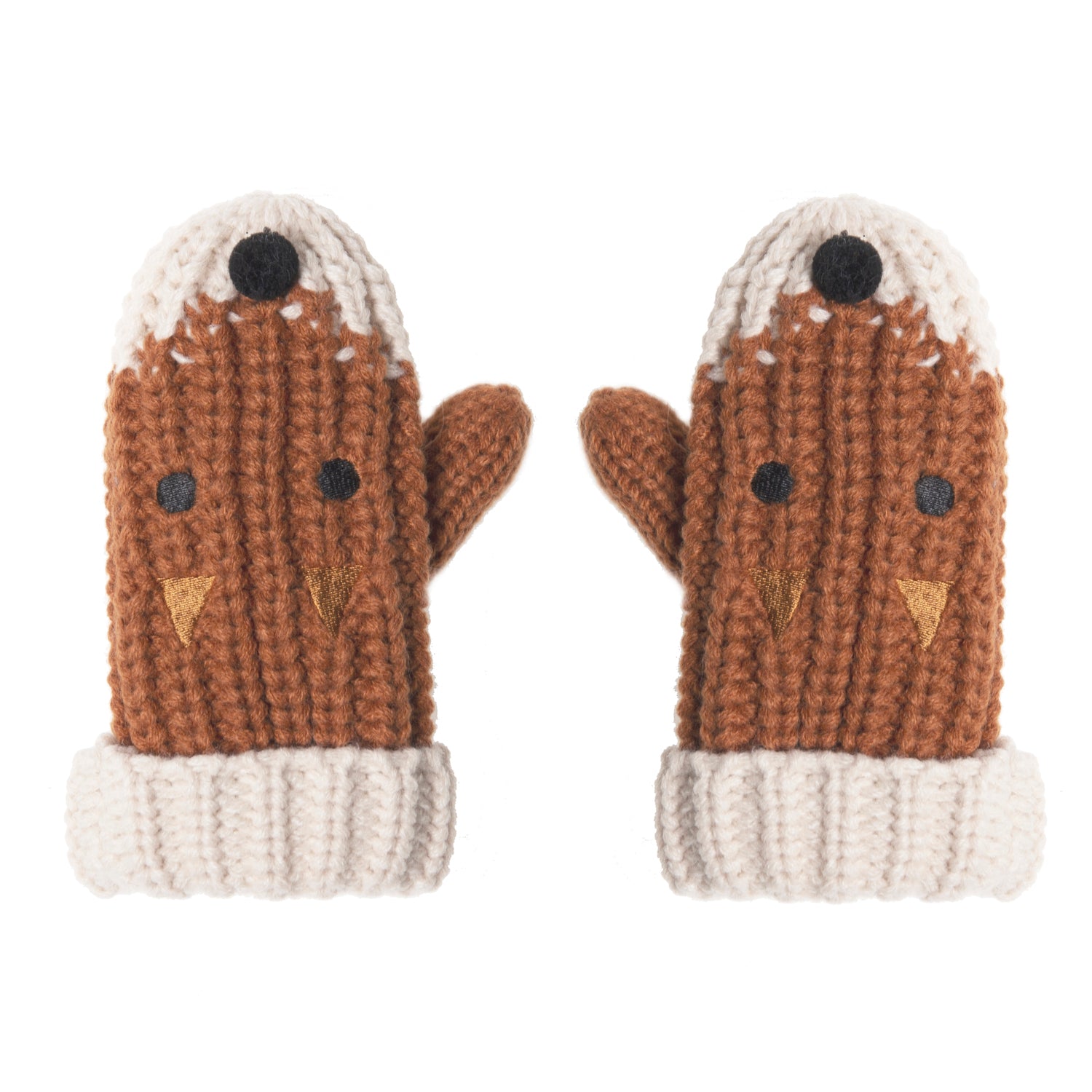 Boys & Girls Brown Felix Fox Mittens