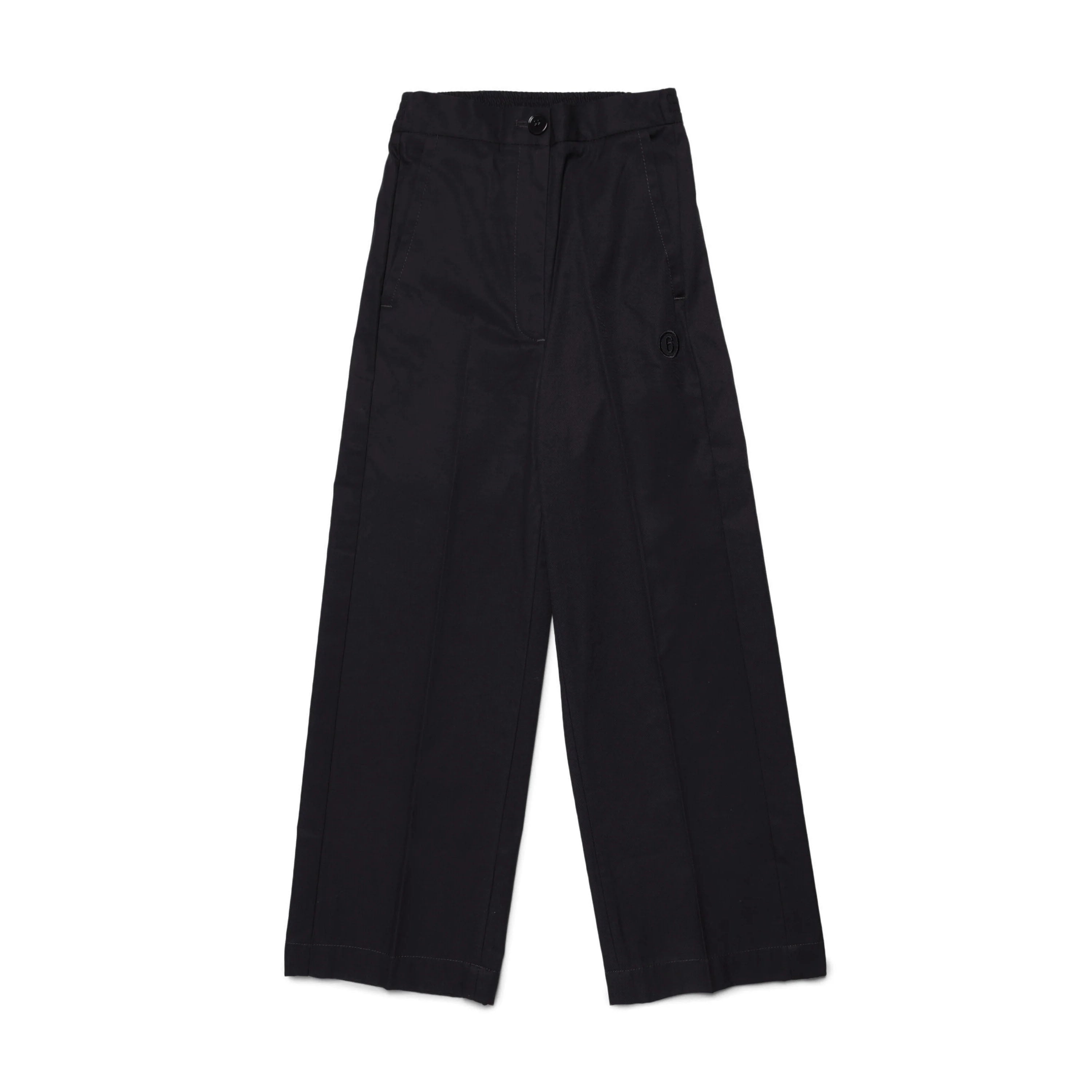 Girls Black Logo Cotton Trousers