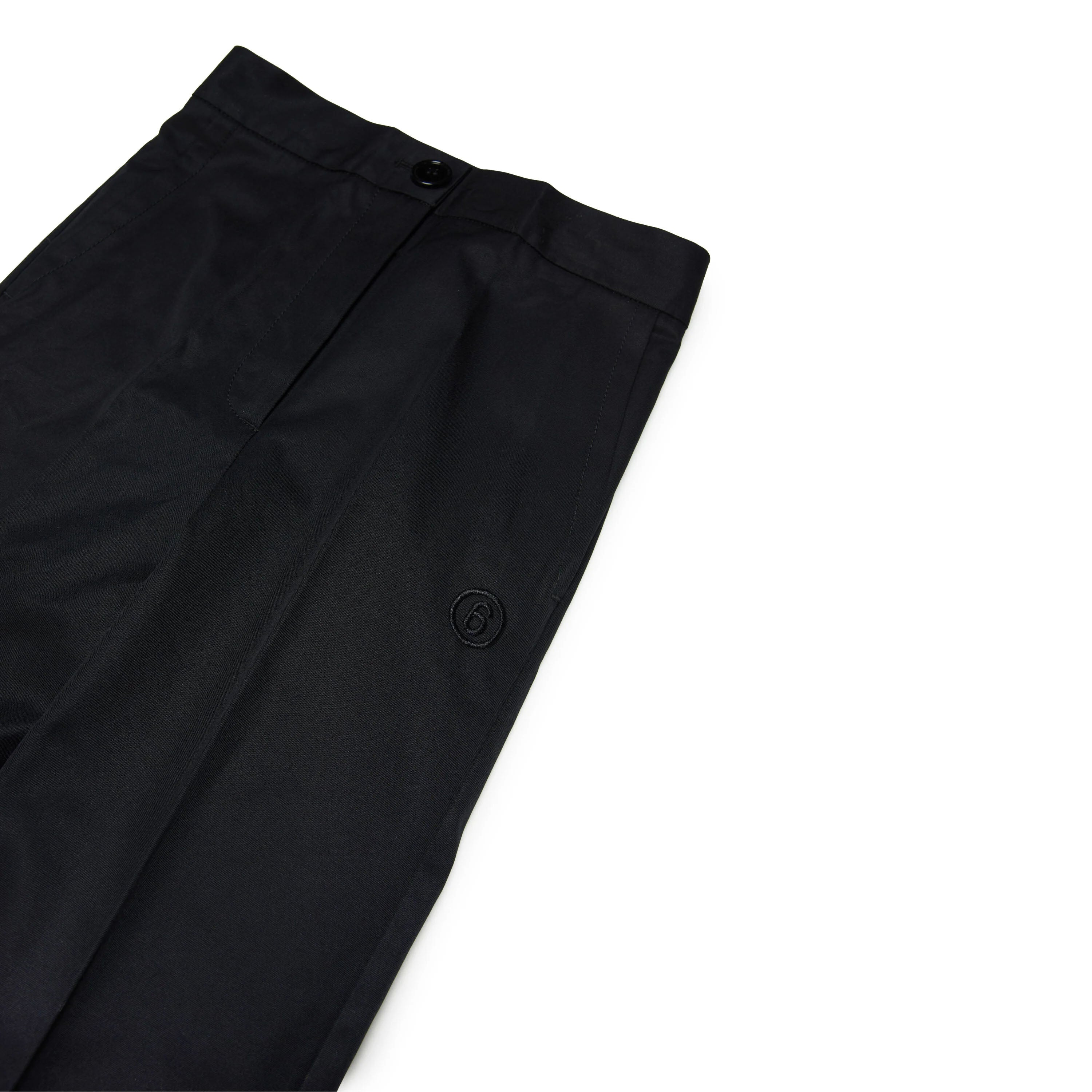 Girls Black Logo Cotton Trousers