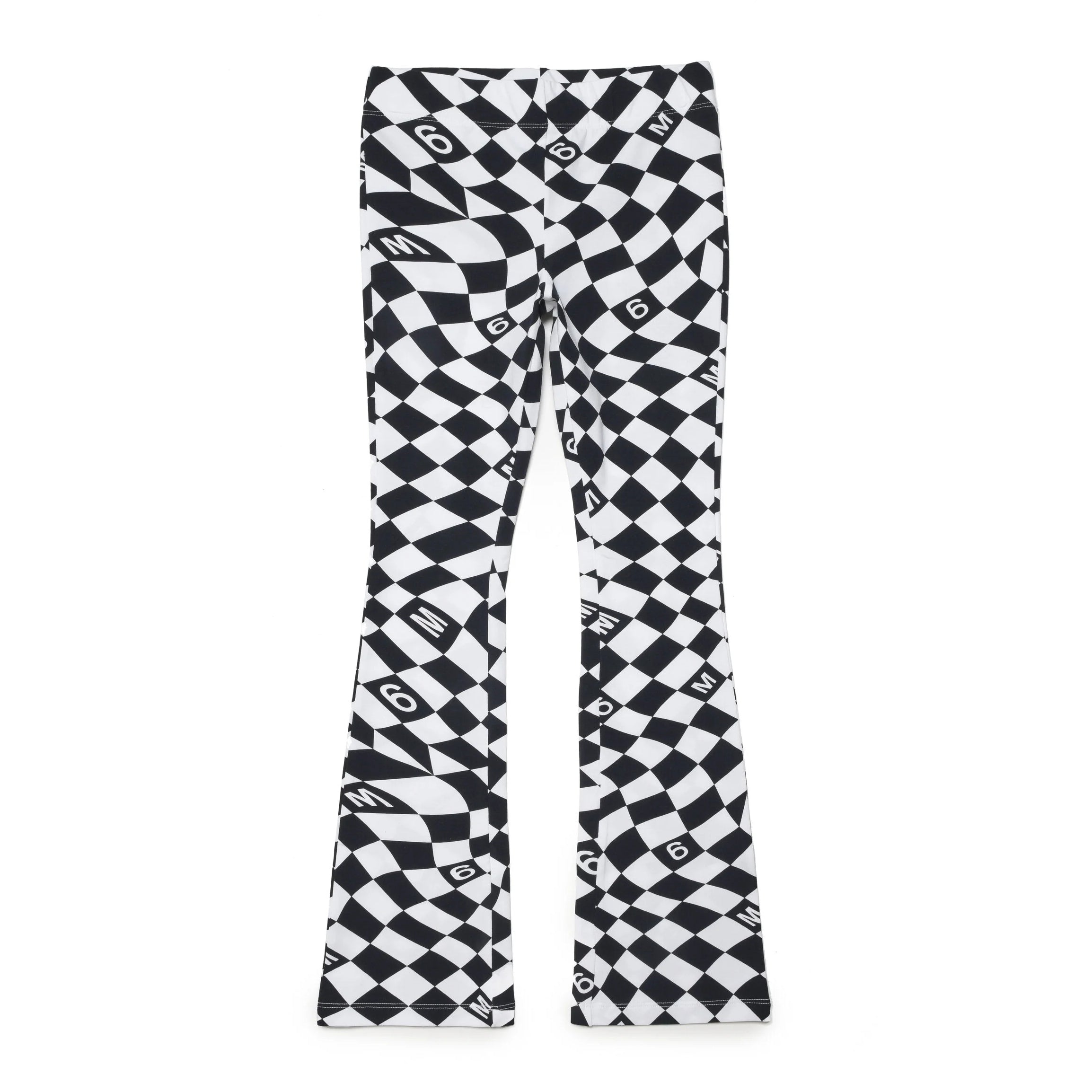 Girls Black Check Trousers