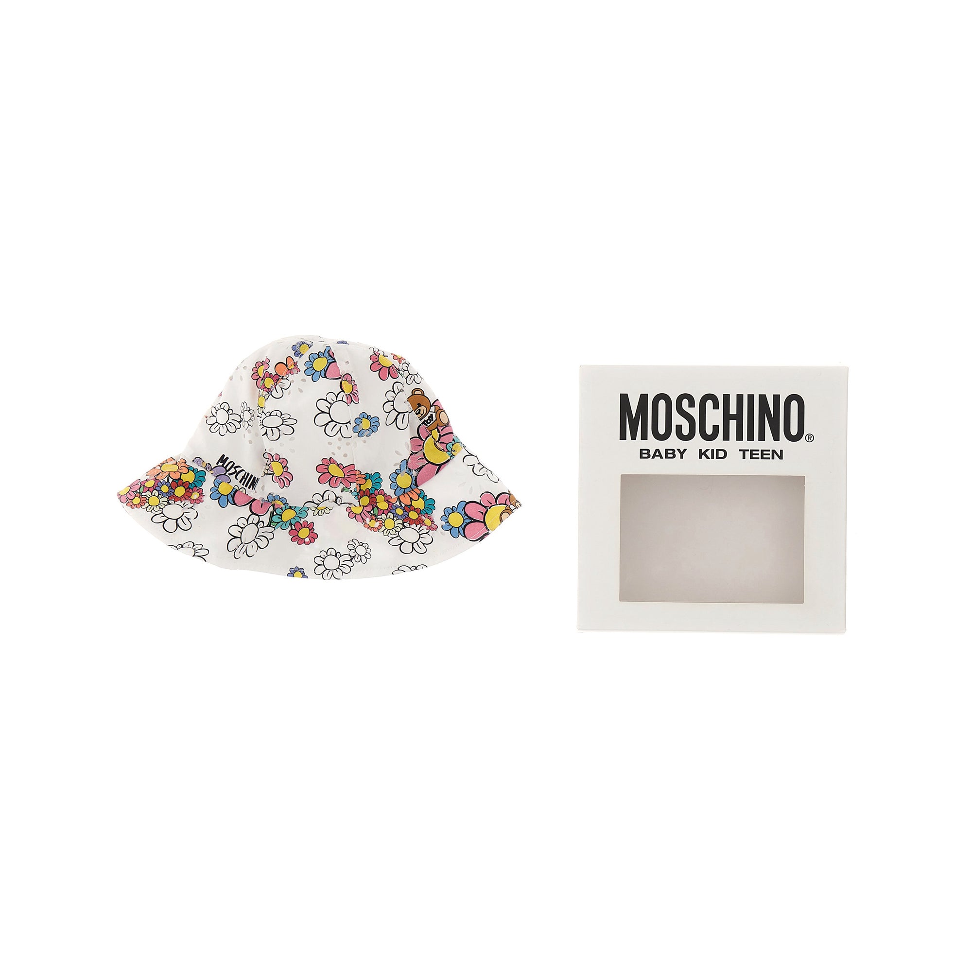 Baby Girls White Flowers Cotton Hat
