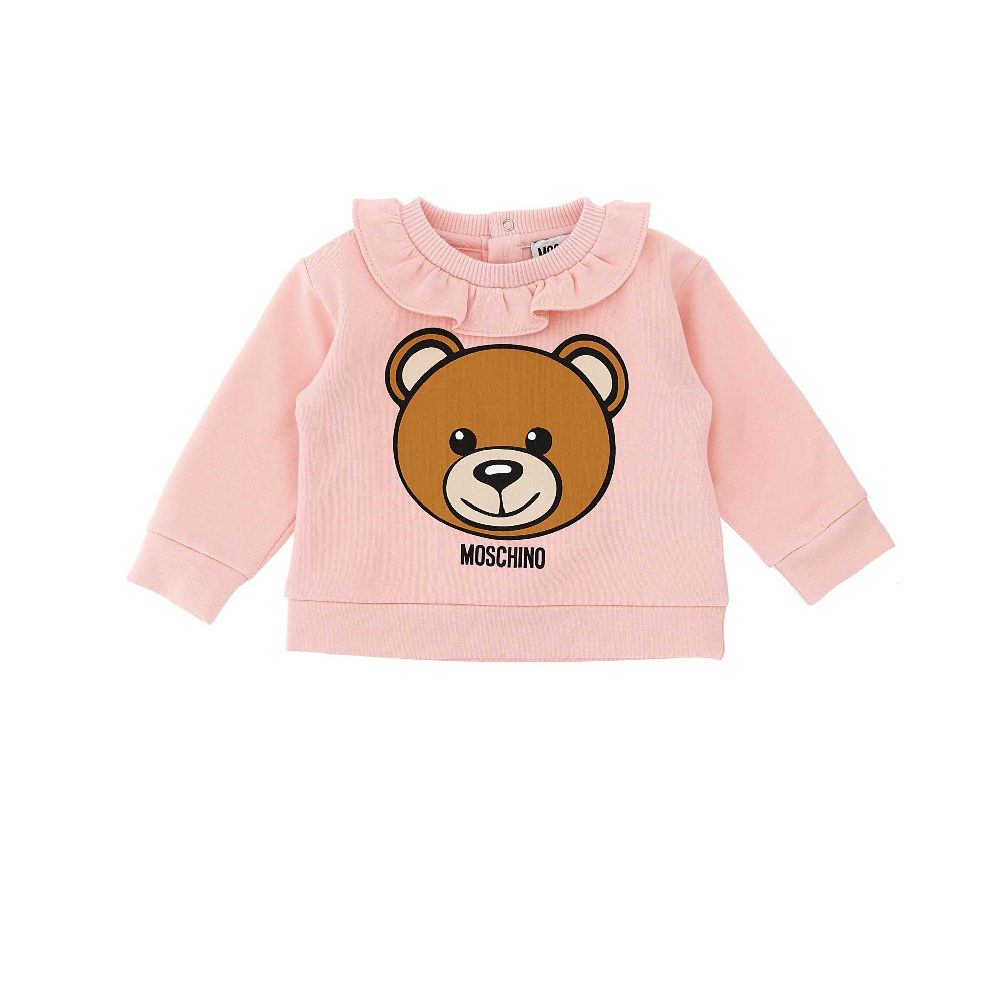 Baby Girls Pink Ruffle Cotton Sweatshirt