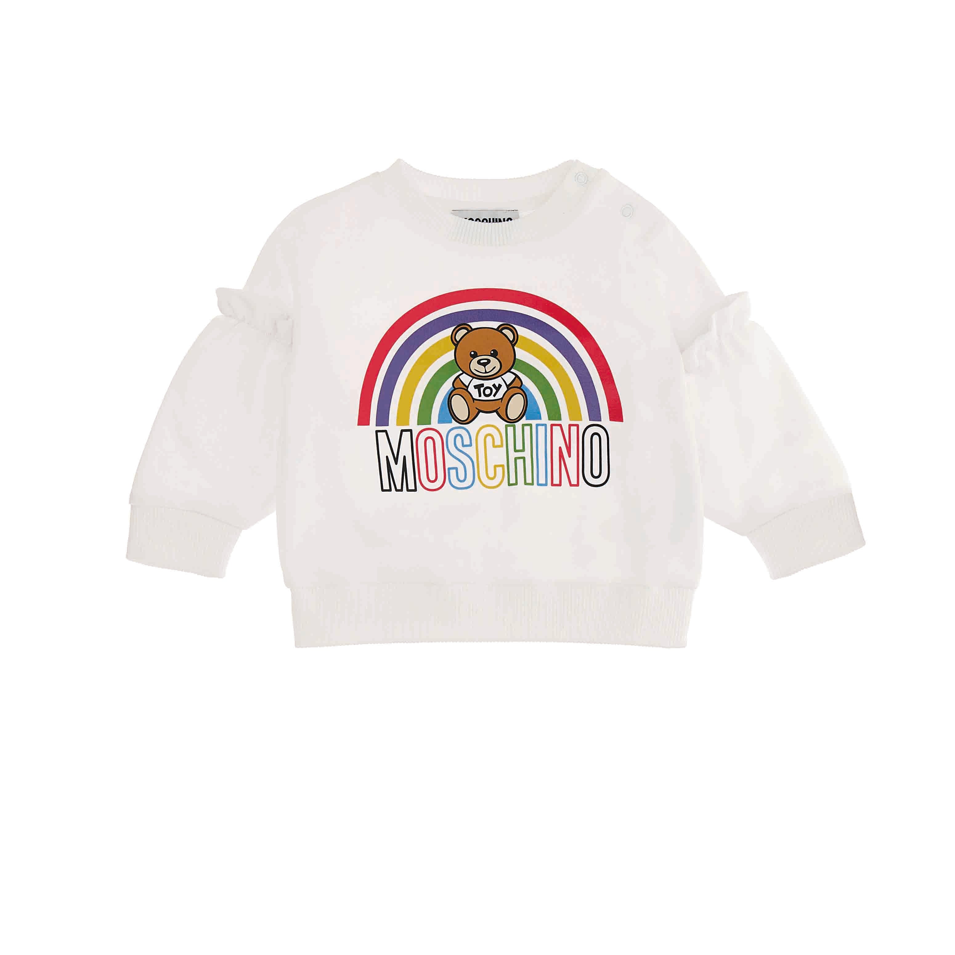 Baby Boys & Girls White Cotton Sweatshirt