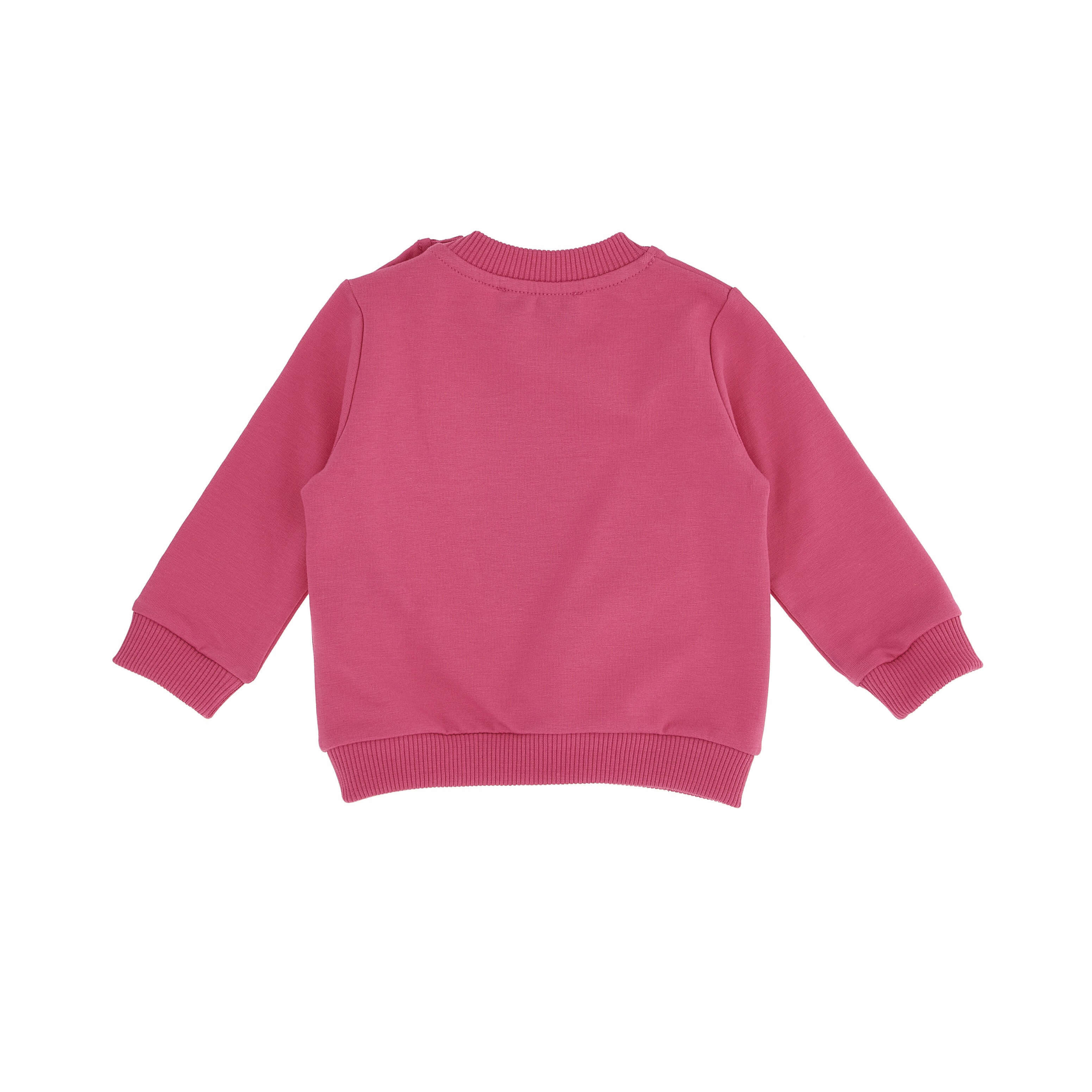 Baby Girls Fuchsia Printed Cotton Sweatshirt