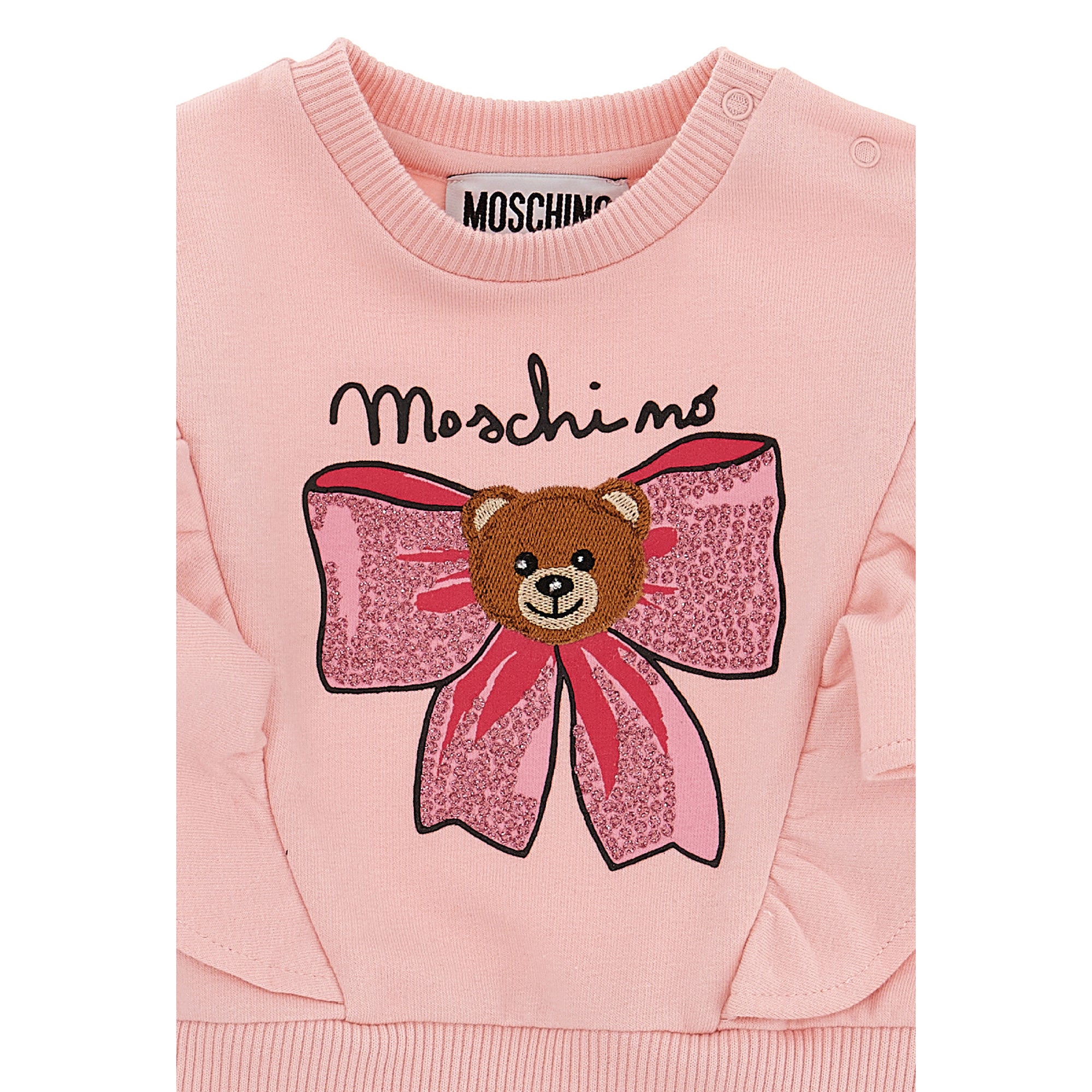 Baby Girls Pink Ruffled Cotton Sweatshirt