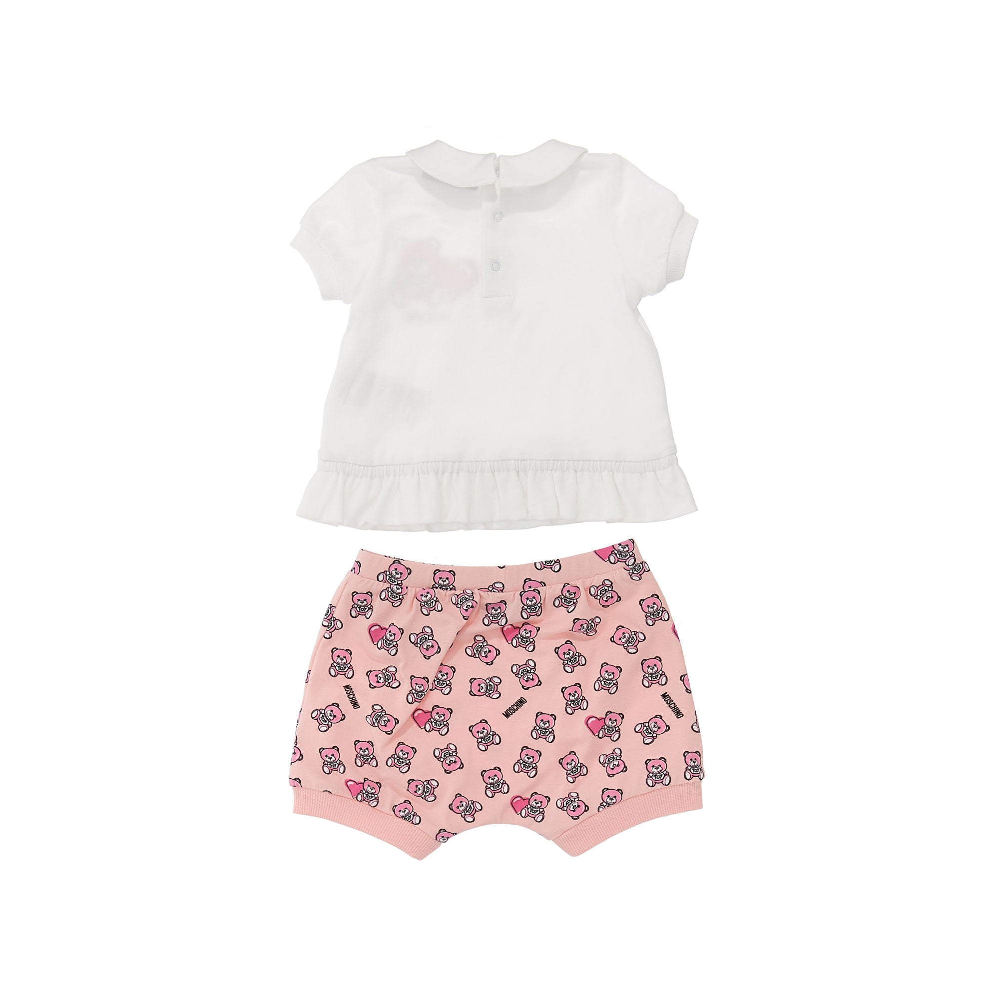 Baby Girls White & Pink Cotton Set