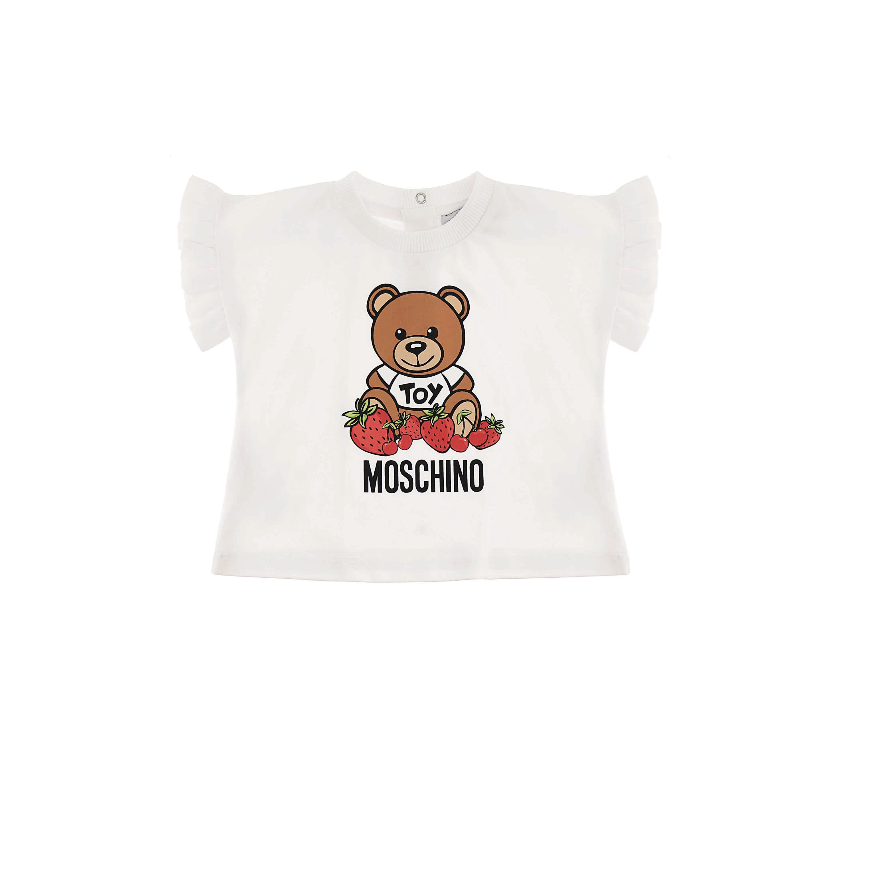 Baby Boys & Girls White Cotton T-Shirt