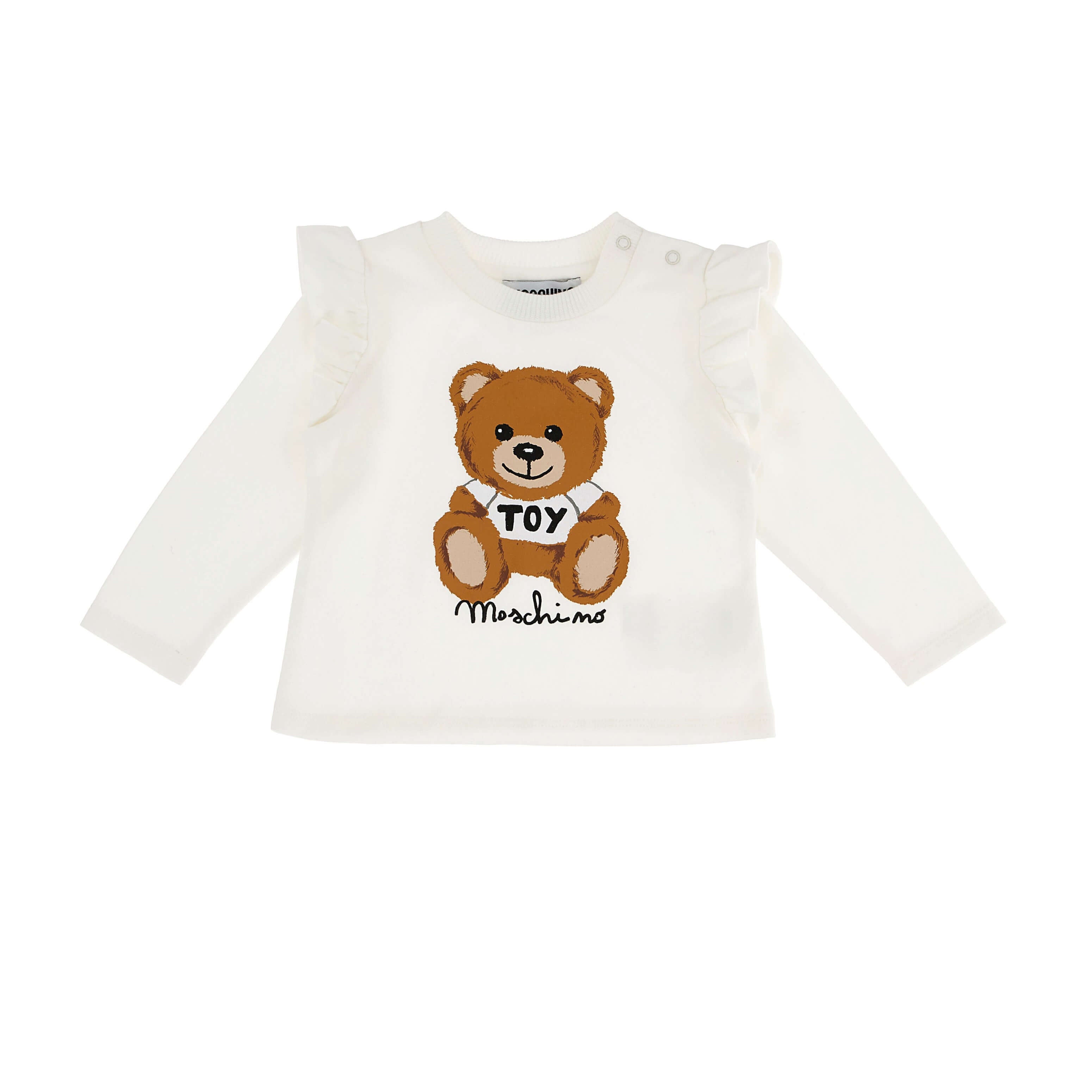 Baby Girls White Printed Cotton T-Shirt