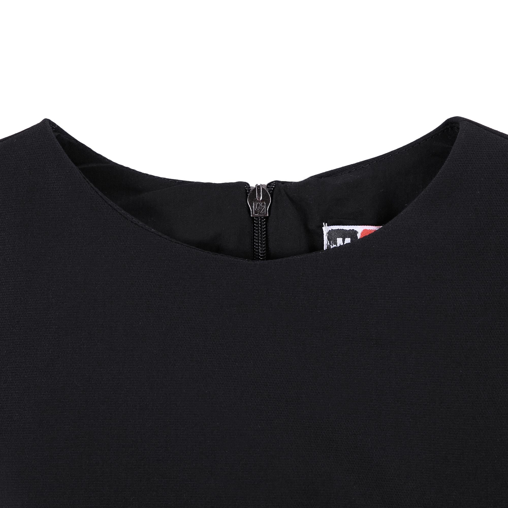 Girls Black Cotton Dress With White Star Trims - CÉMAROSE | Children's Fashion Store - 3