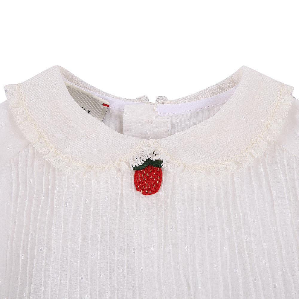 Baby Girls White Silk Tulle Dress - CÉMAROSE | Children's Fashion Store - 3