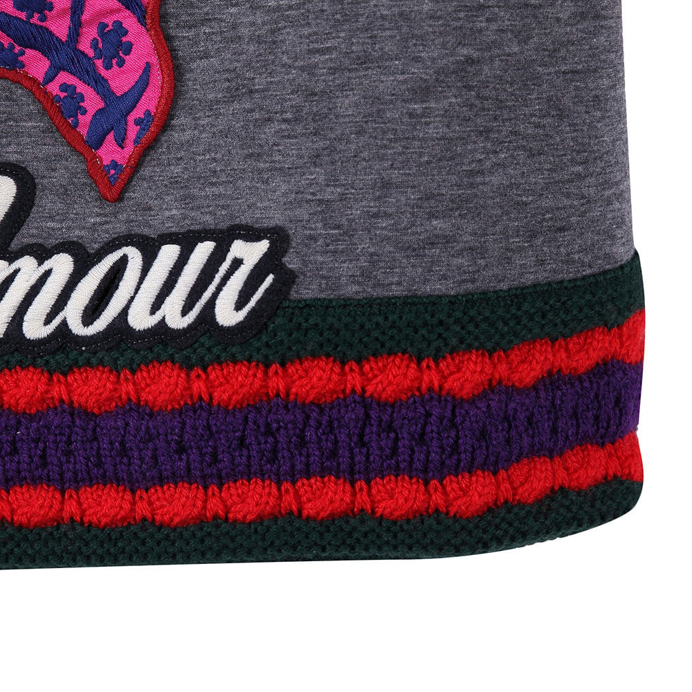 Girls Dark Grey Cat Face Printed Knitted Cuffs Sweatshirt - CÉMAROSE | Children's Fashion Store - 5