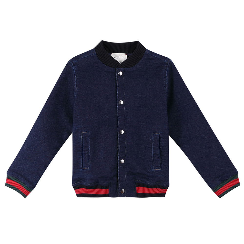 Baby Boys Navy Blue Ribbed Cotton Jacket - CÉMAROSE | Children's Fashion Store - 1