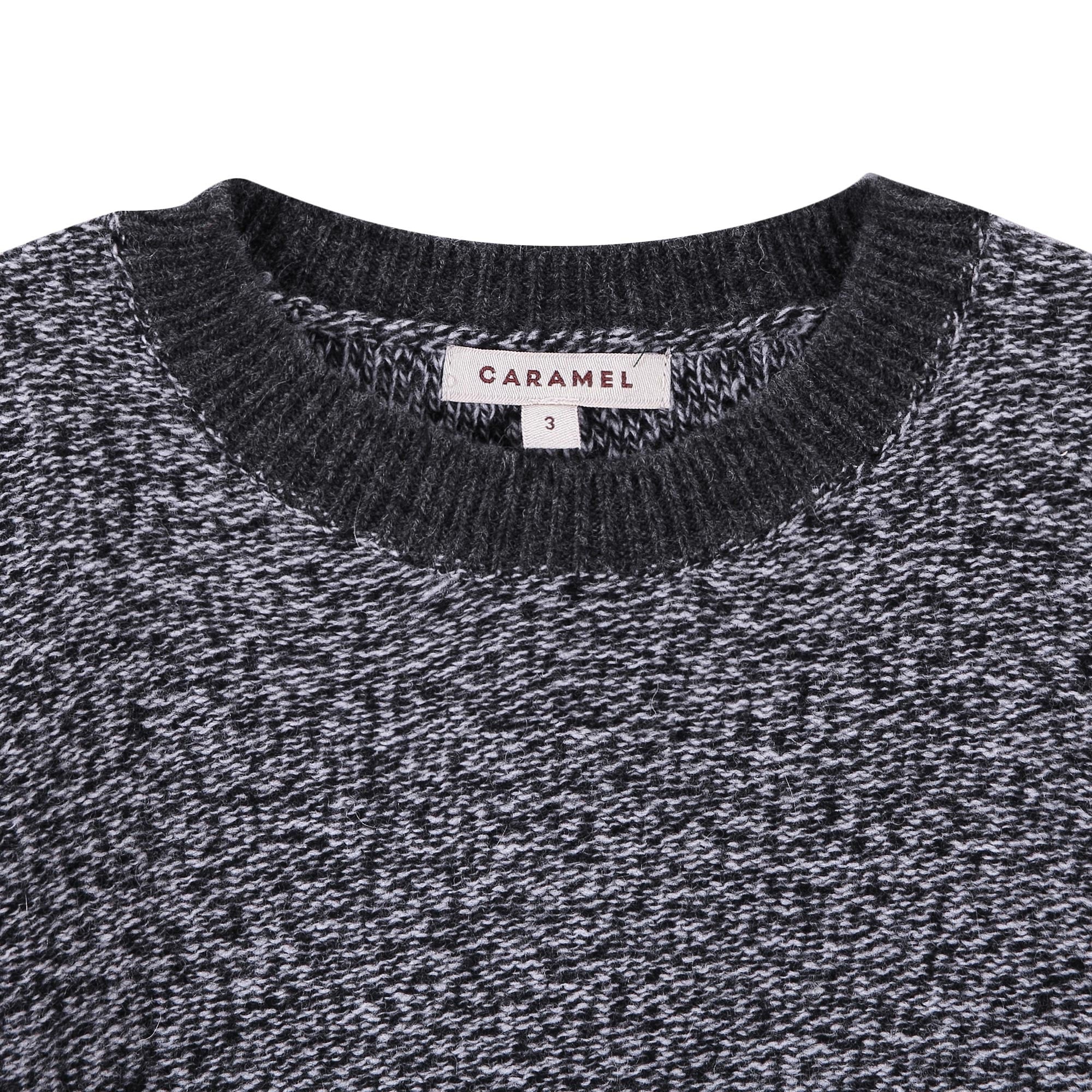 Boys & Girls Black Melange Wool Knitted Sweater - CÉMAROSE | Children's Fashion Store - 3