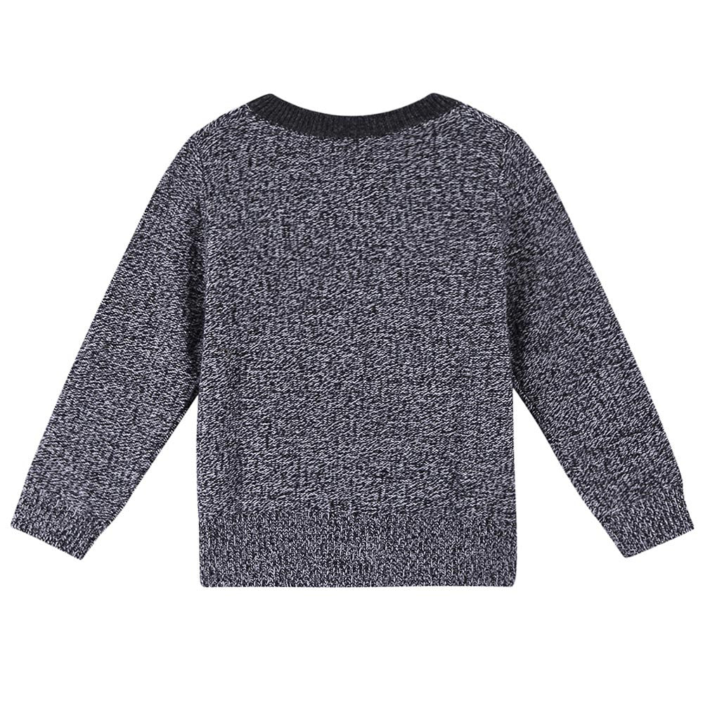 Boys & Girls Black Melange Wool Knitted Sweater - CÉMAROSE | Children's Fashion Store - 2