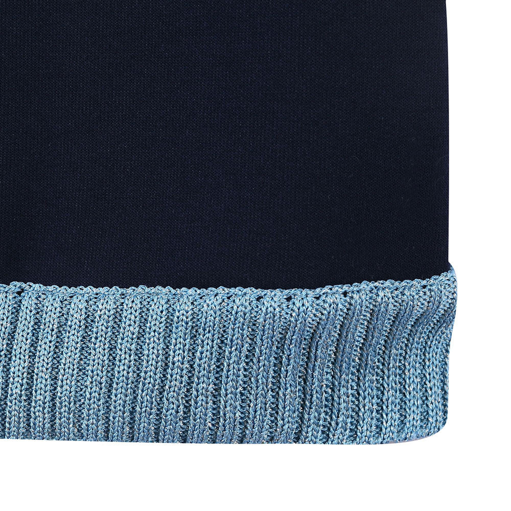Baby Girls Navy Blue Knitted Flower Trims Sweater - CÉMAROSE | Children's Fashion Store - 4