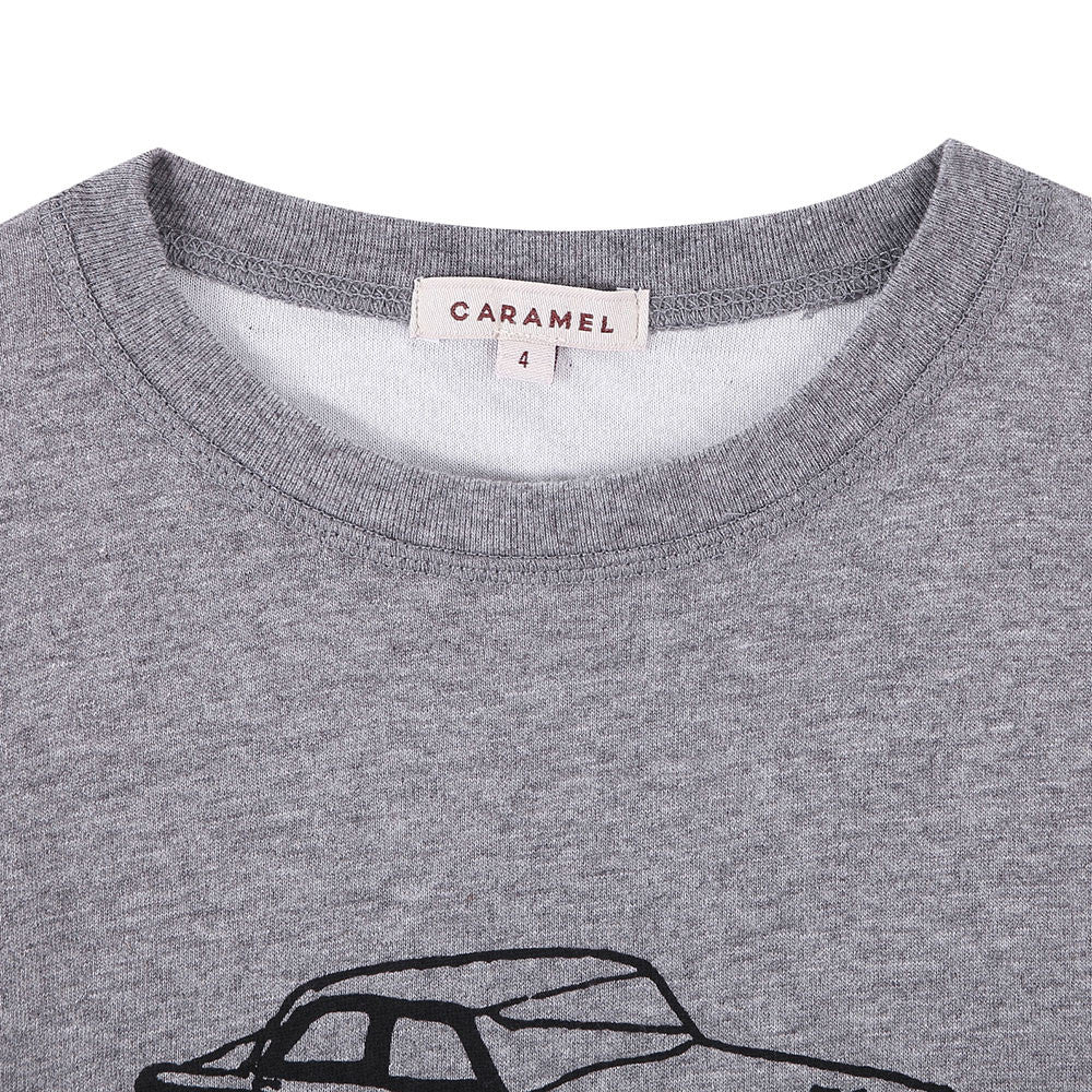 Boys Dark Grey Car Printed Cotton T-Shirt - CÉMAROSE | Children's Fashion Store - 3