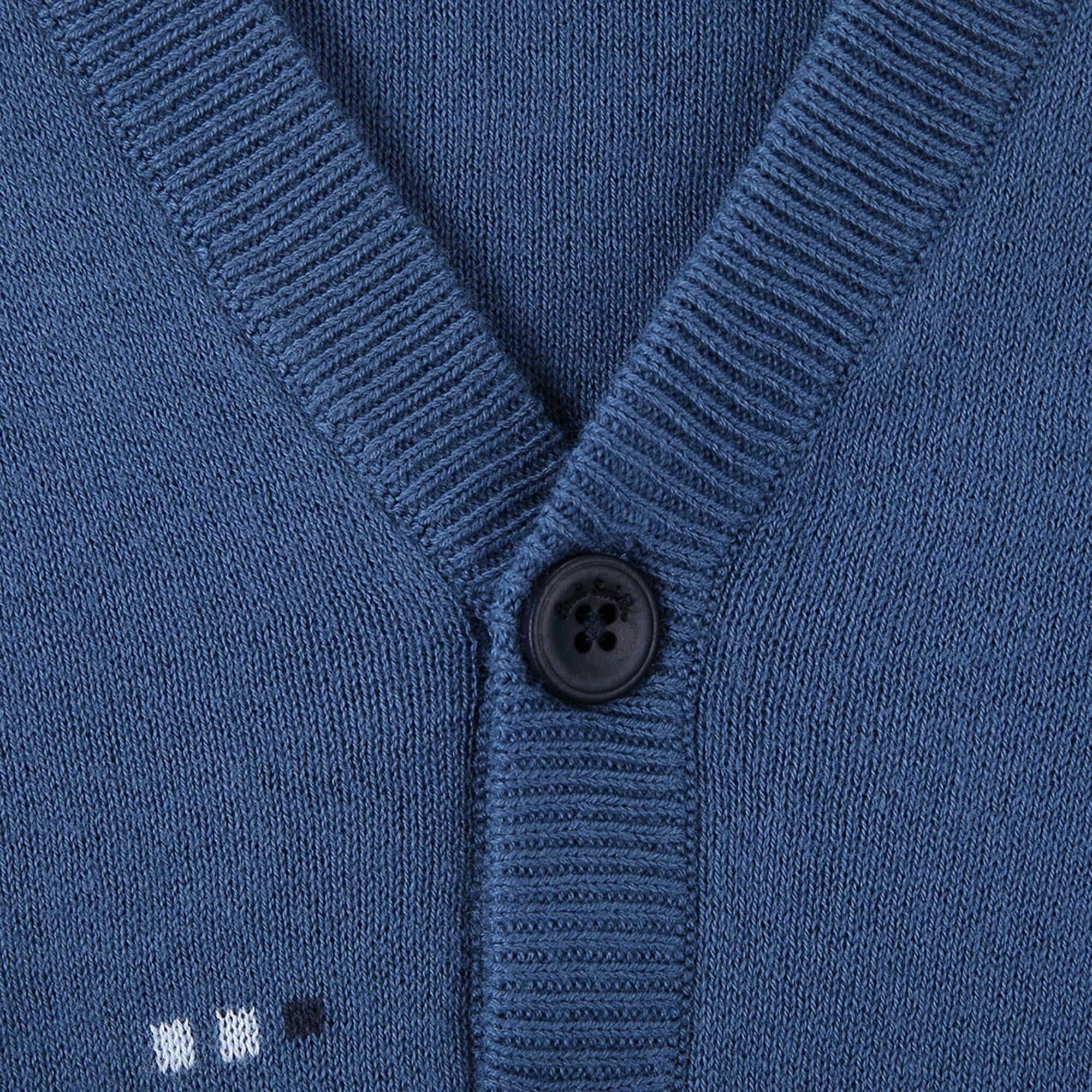 Baby Boys Light Petrol Blue Knitted Cotton Cardigan - CÉMAROSE | Children's Fashion Store - 5
