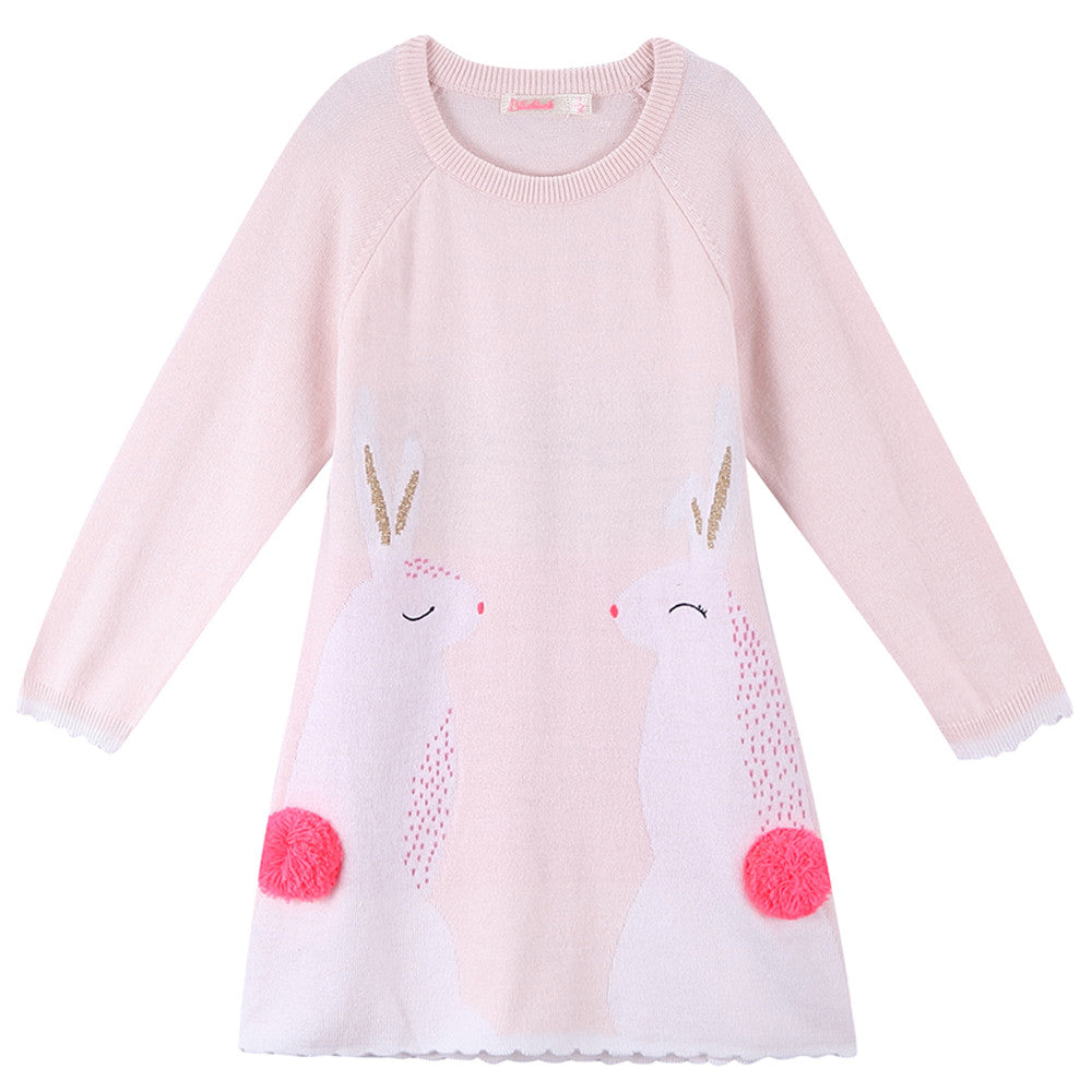 Baby Girls Pale Pink Knitted Dress - CÉMAROSE | Children's Fashion Store - 1