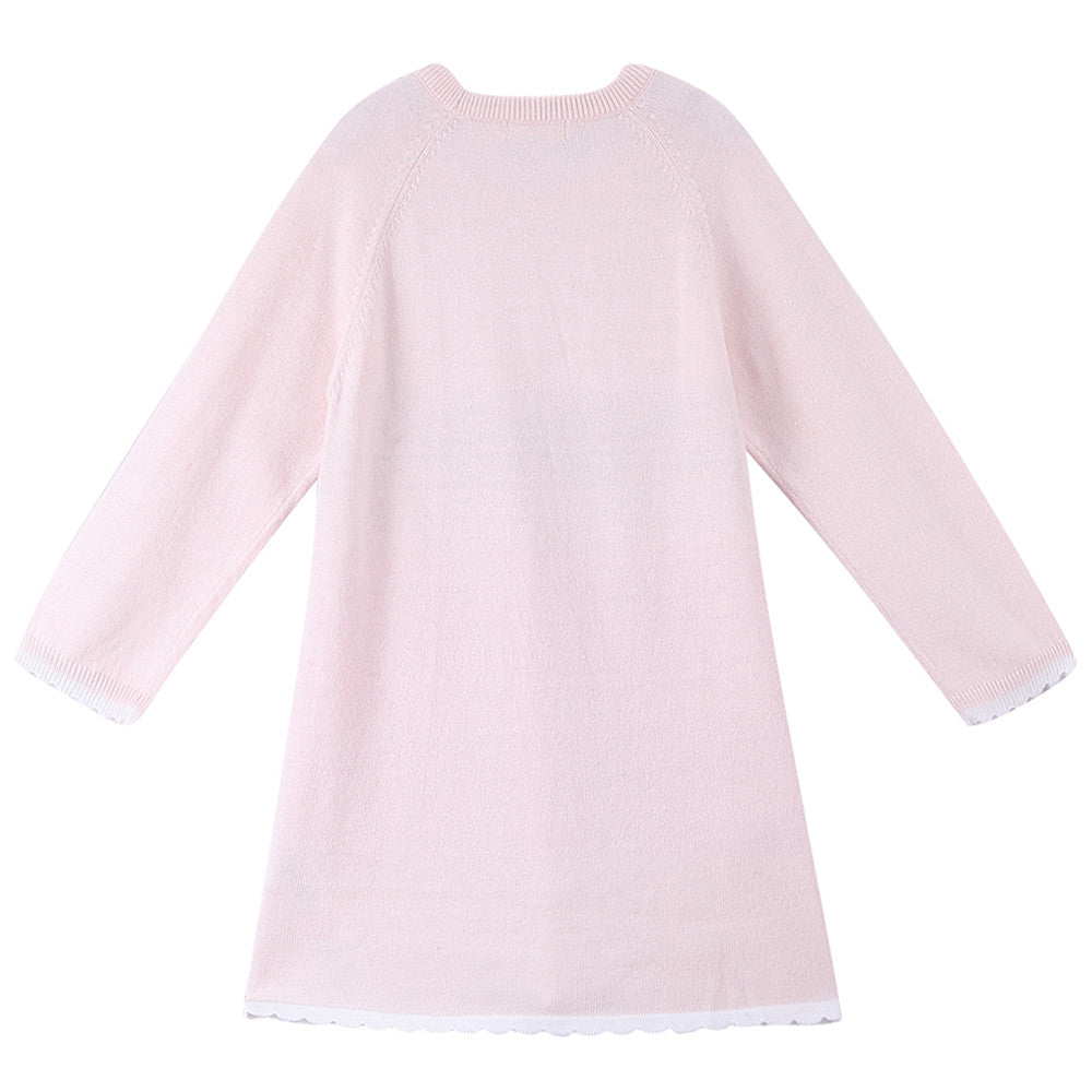 Baby Girls Pale Pink Knitted Dress - CÉMAROSE | Children's Fashion Store - 2