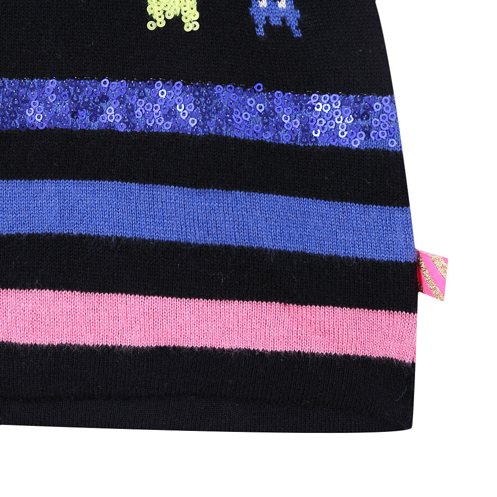 Girls Multicolor Striped Knitted Jersey Dress - CÉMAROSE | Children's Fashion Store - 5