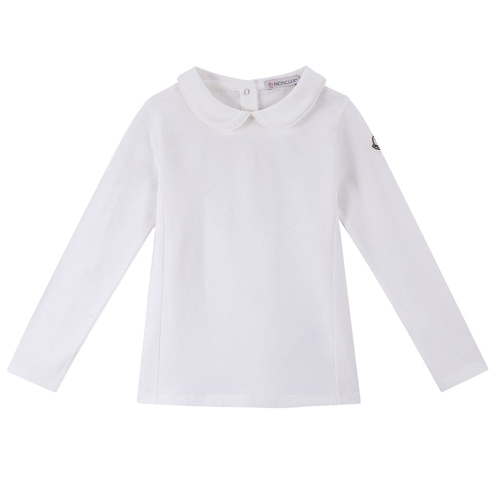 Baby Girls Ivory Crew Collar Cotton Blouse - CÉMAROSE | Children's Fashion Store - 1