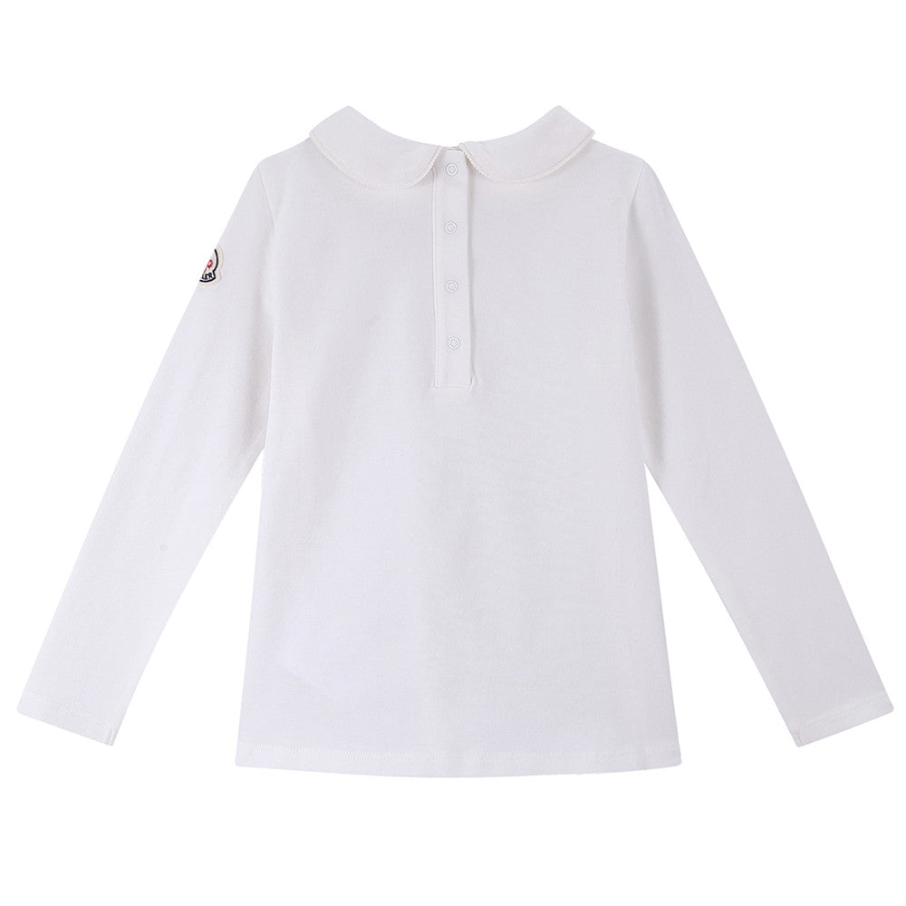 Baby Girls Ivory Crew Collar Cotton Blouse - CÉMAROSE | Children's Fashion Store - 2