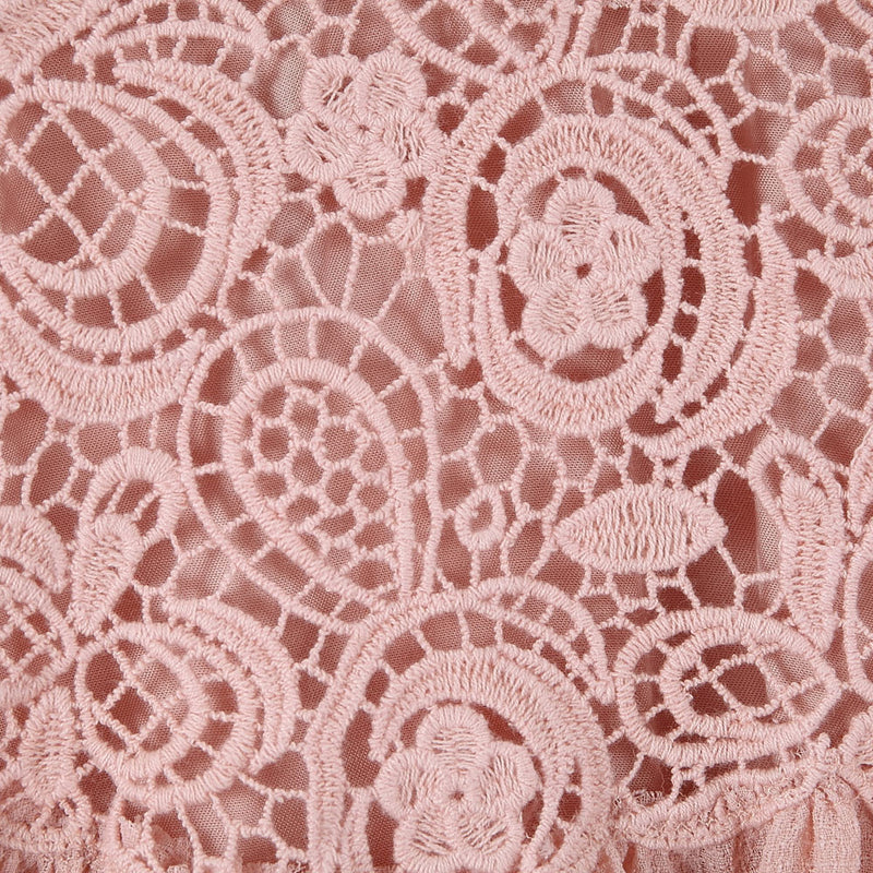 Girls Pink Lace Trims Rib Cuffs Dress - CÉMAROSE | Children's Fashion Store - 4