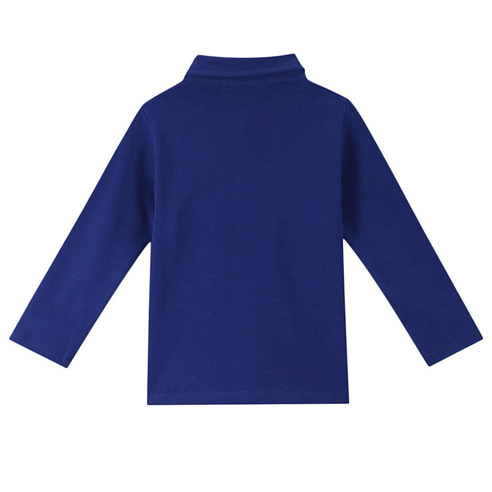 Baby Boys Blue Monster Trims Cotton Polo Shirt - CÉMAROSE | Children's Fashion Store - 2