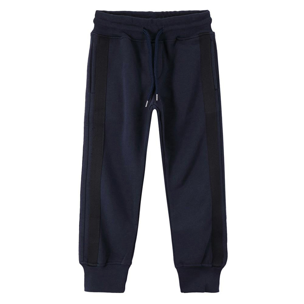 Boys Navy Blue Ribbed Cuffs Cotton Trouser - CÉMAROSE | Children's Fashion Store - 1