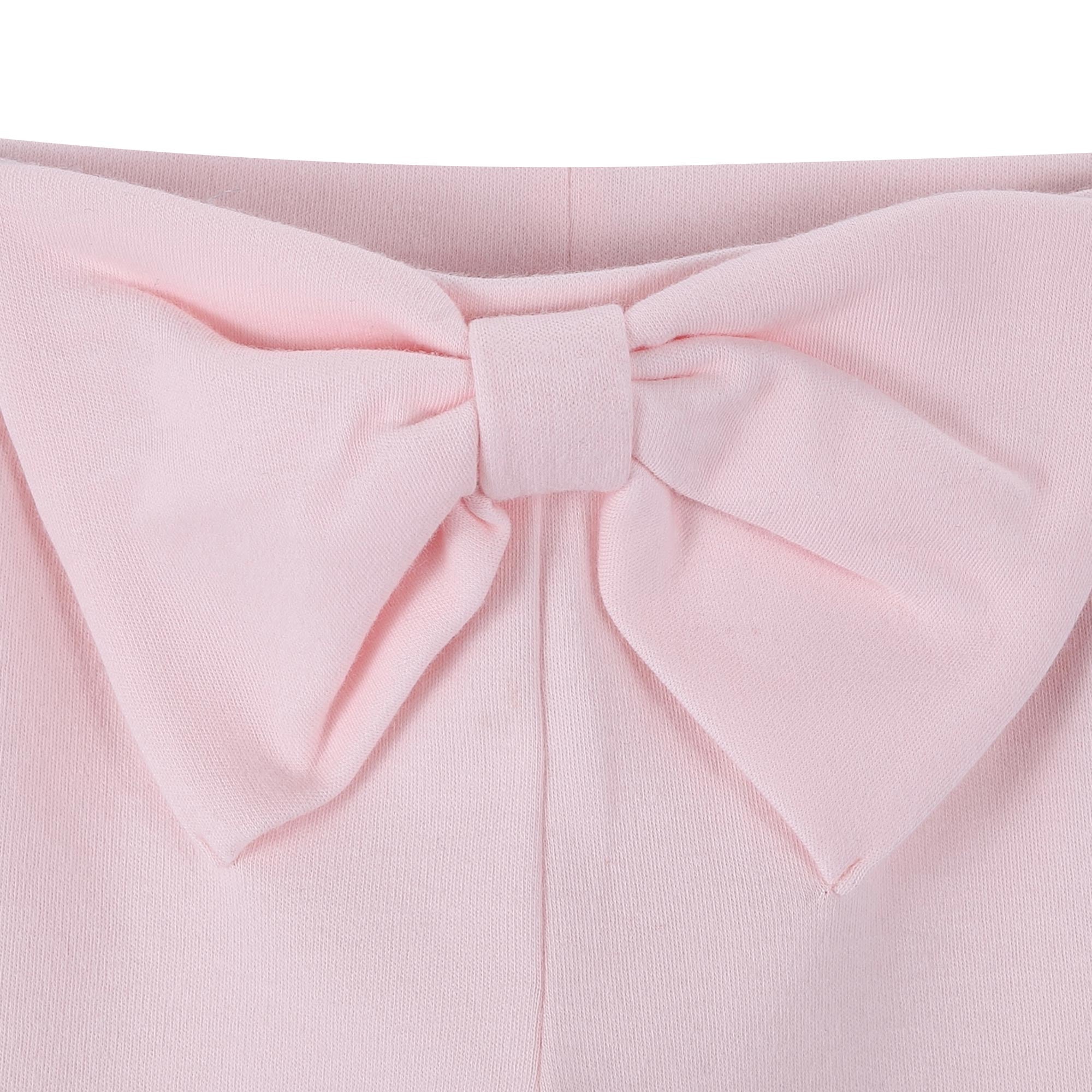 Baby Girls Pale Pink Cotton Bow Trims Trouser - CÉMAROSE | Children's Fashion Store - 3