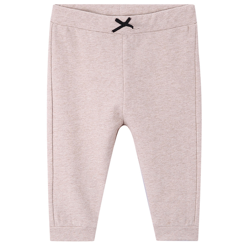 Baby Boys Grey Ribbed Cuffs Cotton Trousers - CÉMAROSE | Children's Fashion Store - 1
