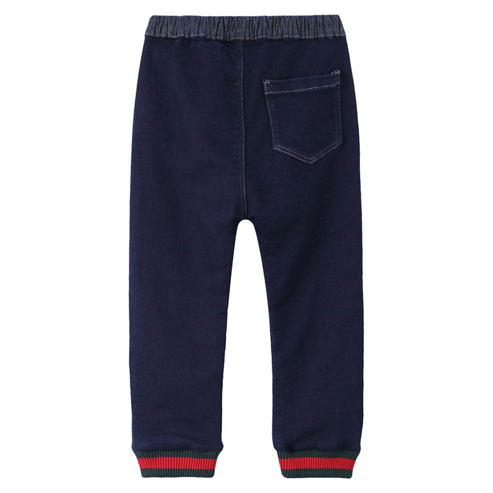 Baby Boys Navy Blue Ribbed Cotton Trouser - CÉMAROSE | Children's Fashion Store - 2