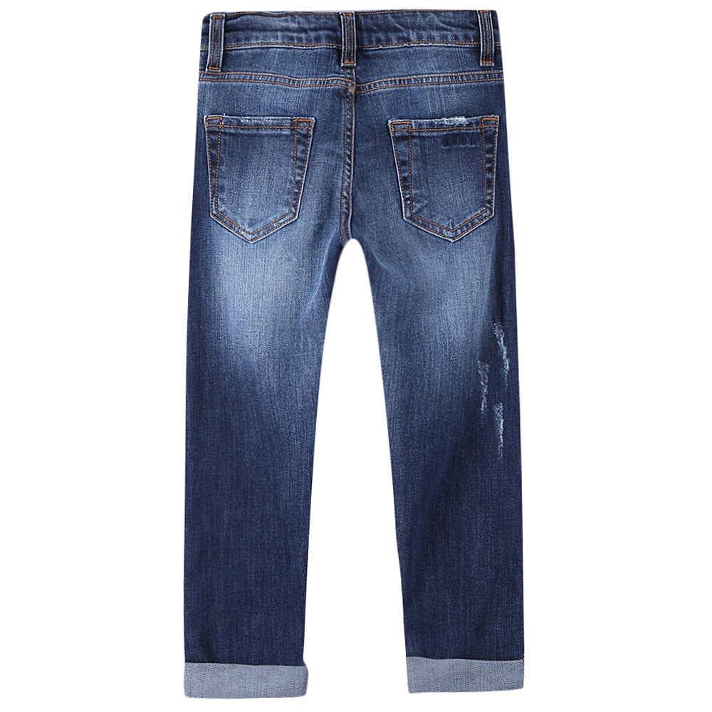 Boys Blue Denim Cotton Jeans - CÉMAROSE | Children's Fashion Store - 2
