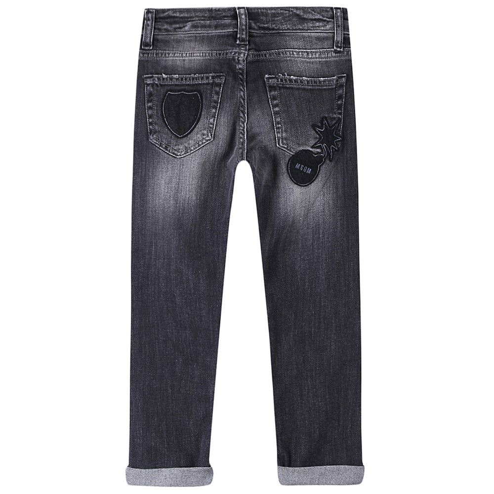 Boys Black Denim Cotton Jeans - CÉMAROSE | Children's Fashion Store - 2