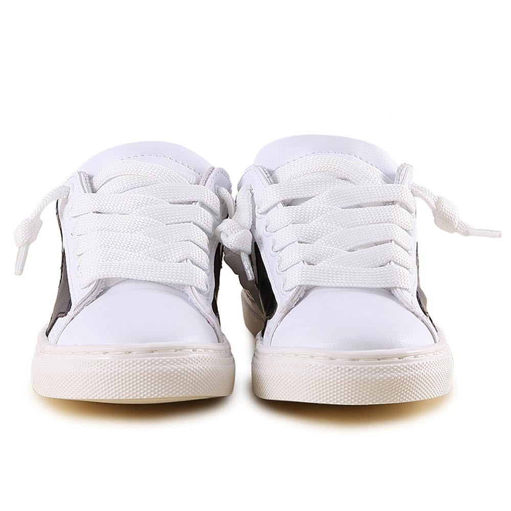 Boys White Sneaker With Black Star Trims - CÉMAROSE | Children's Fashion Store - 3