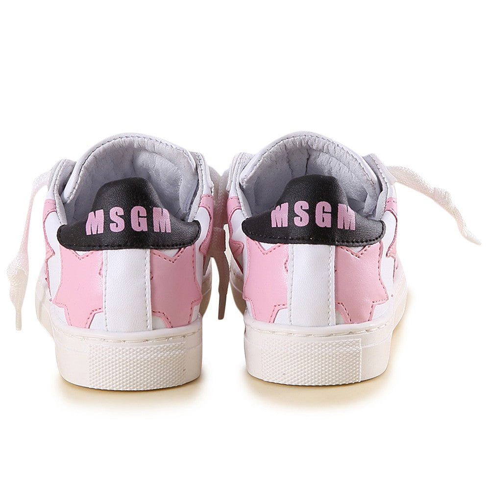 Girls White Sneaker With Pink Star Trims - CÉMAROSE | Children's Fashion Store - 4